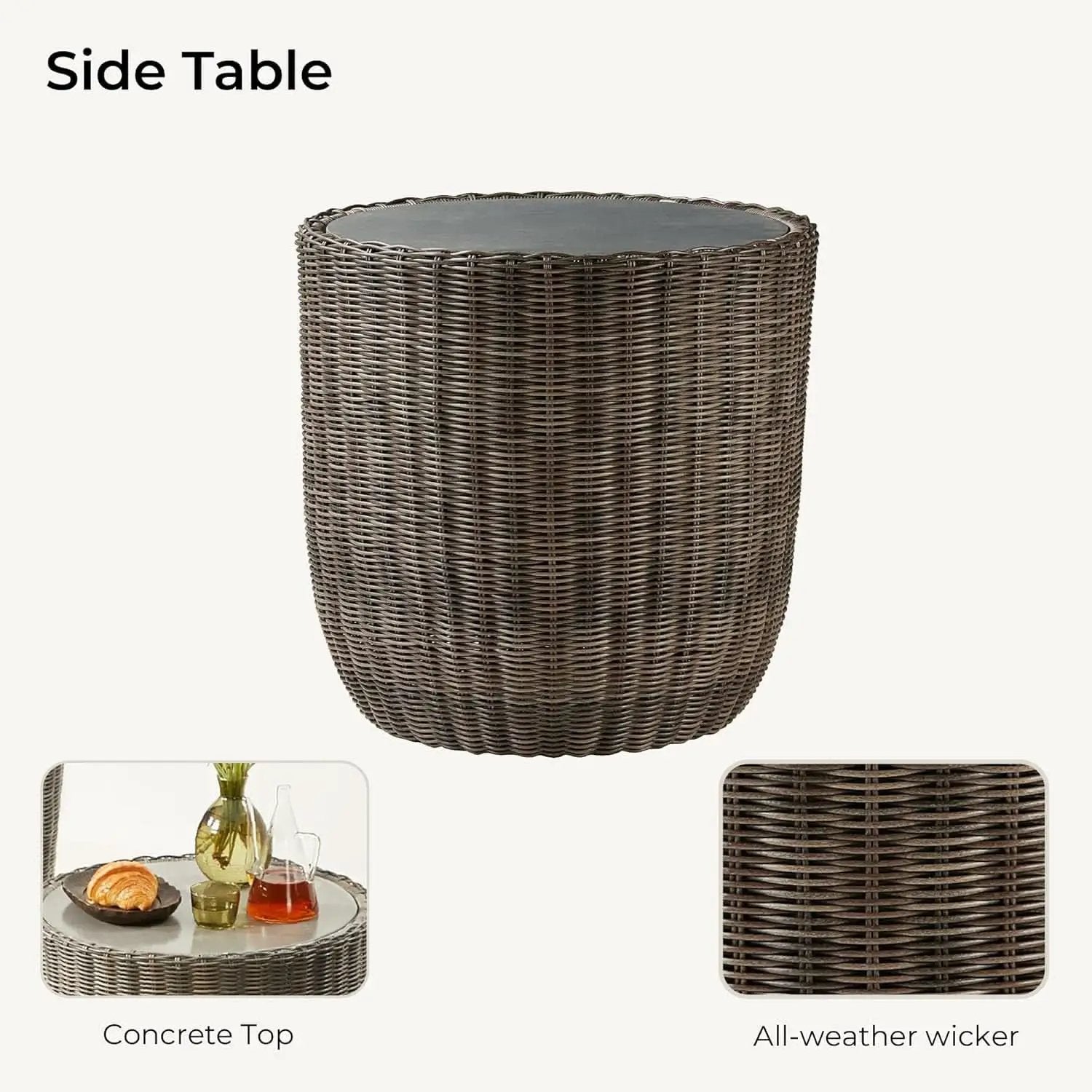 Outdoor Rattan Bistro Set With Comfortable Removable Cushions from PriceLows™