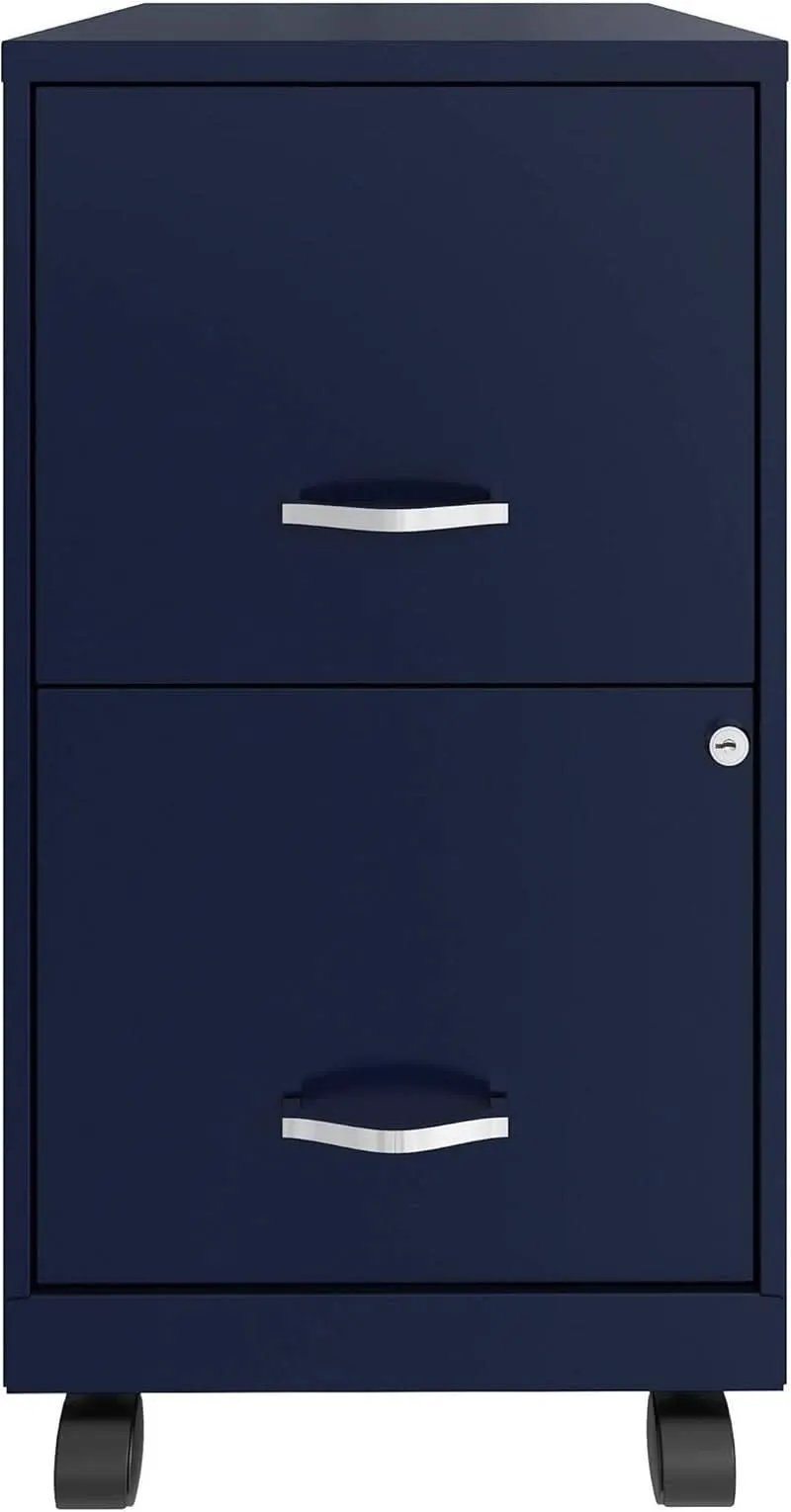 Mobile File Cabinet Navy With Two Locking File Drawers from PriceLows™