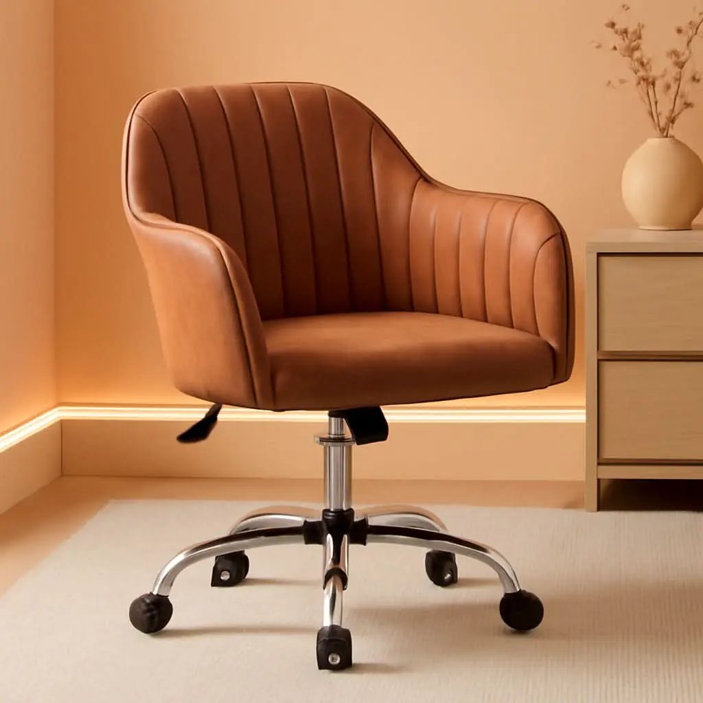 Height Adjustable Brown Ergonomic Office Desk Chair from PriceLows™