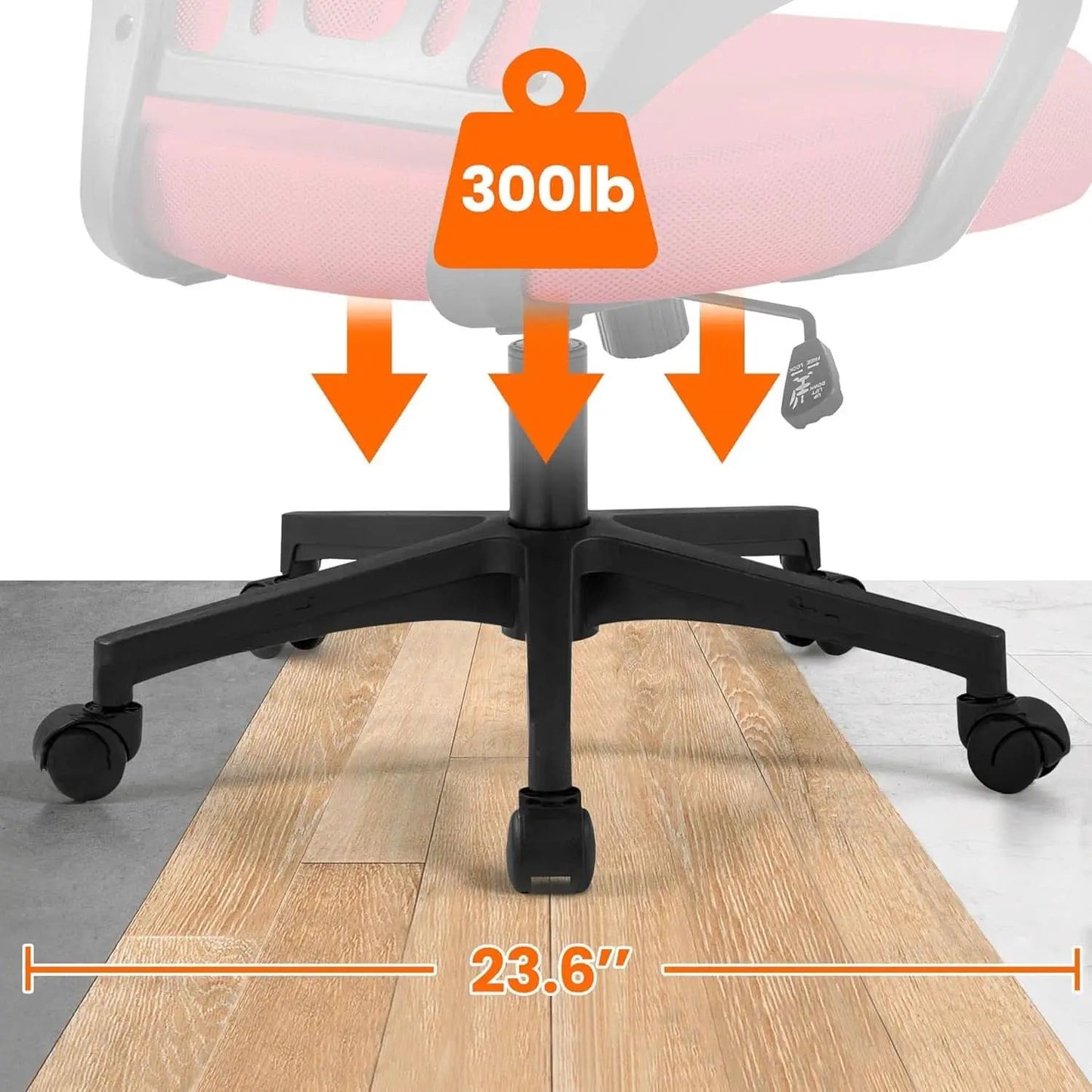 Ergonomic Red Mesh Office Chair With Lumbar Support from PriceLows™