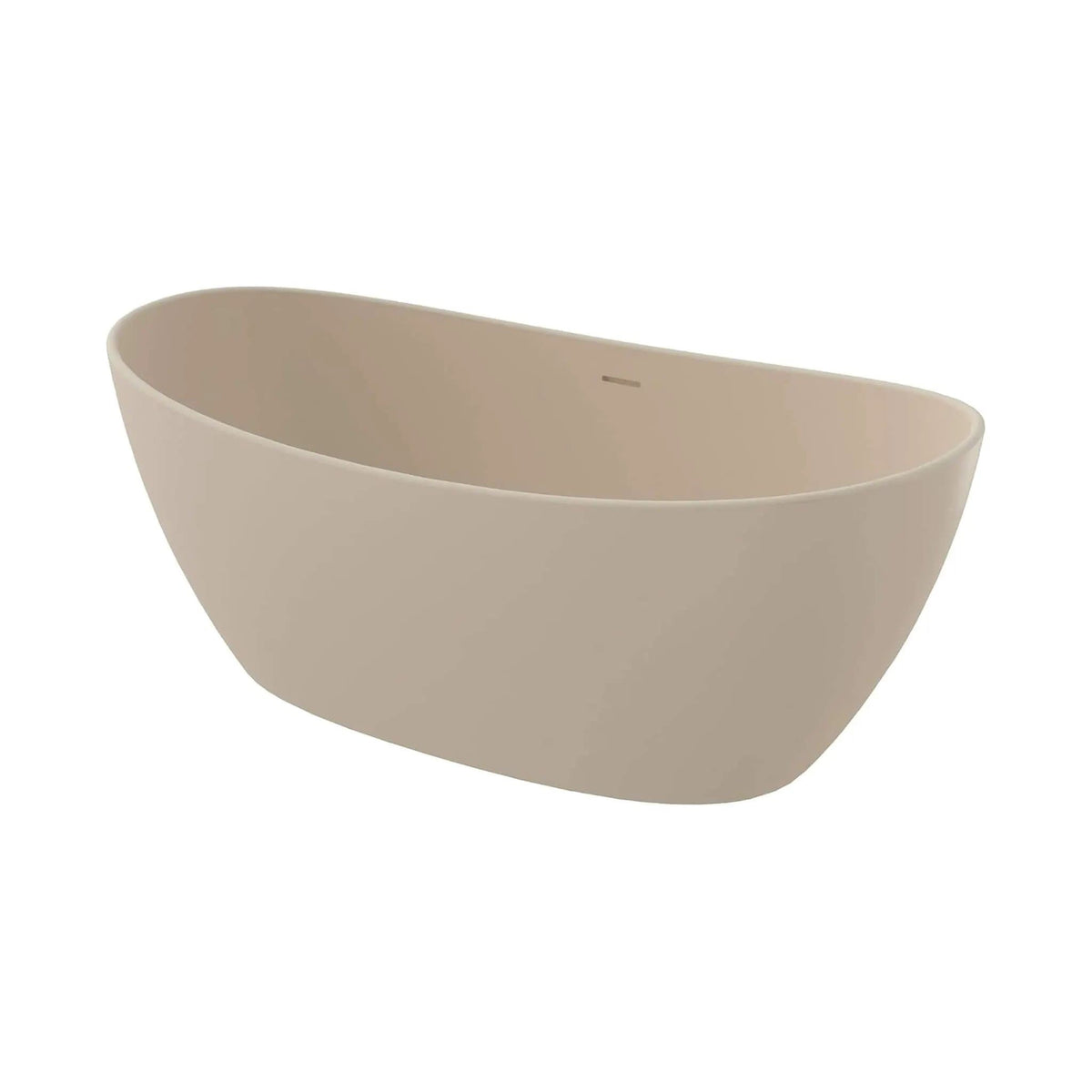 Freestanding Modern Oval Stone Resin Soaking Tub With Overflow Drain (Style 2) | Stone | Bathtub | Bathroom