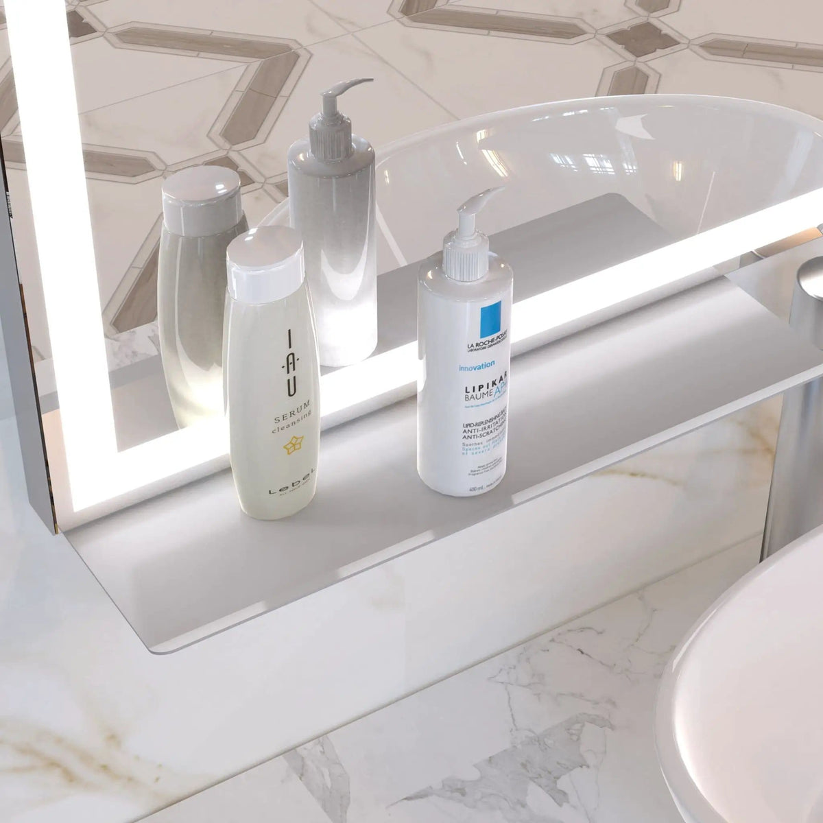 LED Bathroom Vanity Mirror Wall Mounted Adjustable / Warm / Natural Lights Anti-Fog | 3 Pieces | Bathroom Furniture | Bathroom