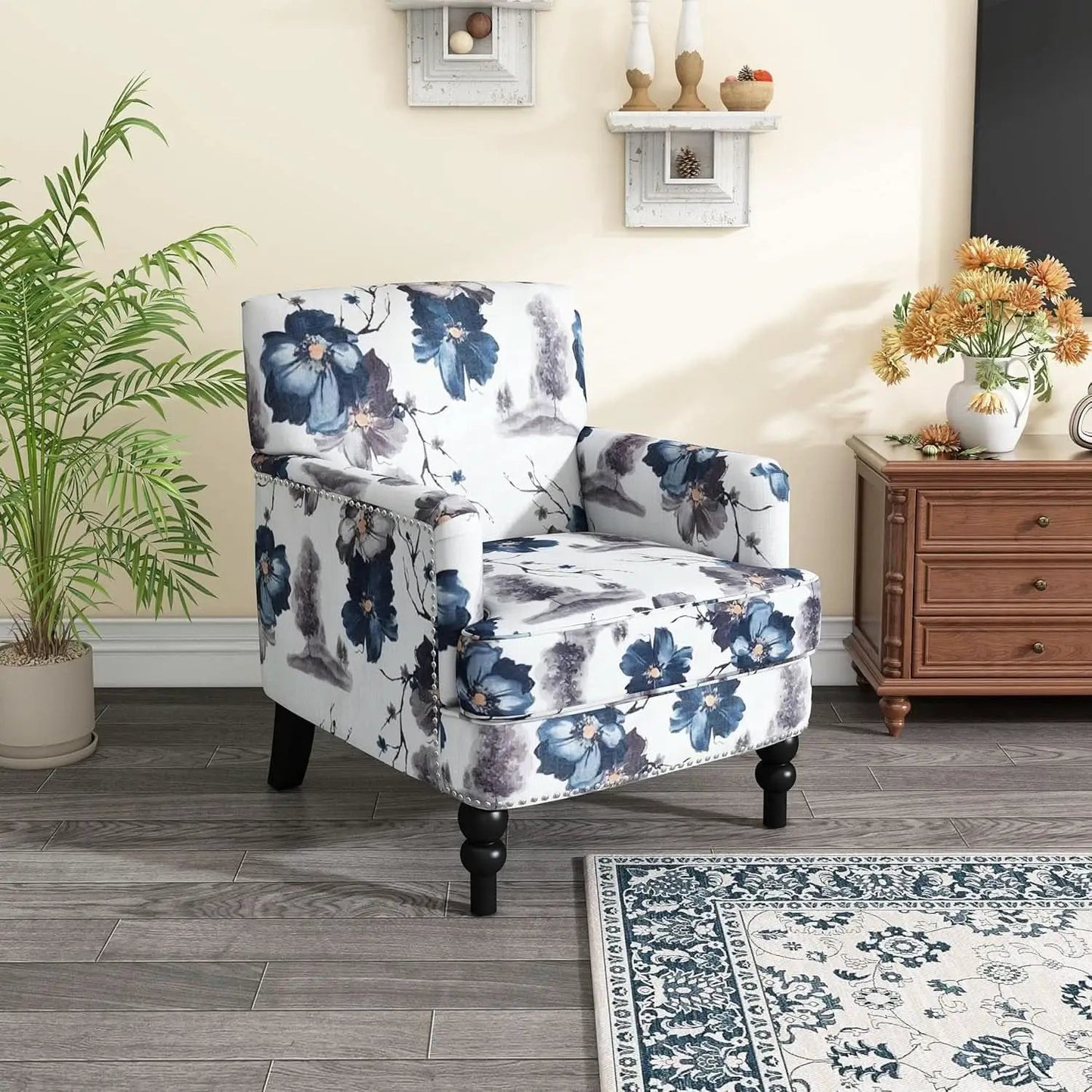 Boaz Floral Print Fabric Club Chair 32 Inch Depth Polyester from PriceLows™