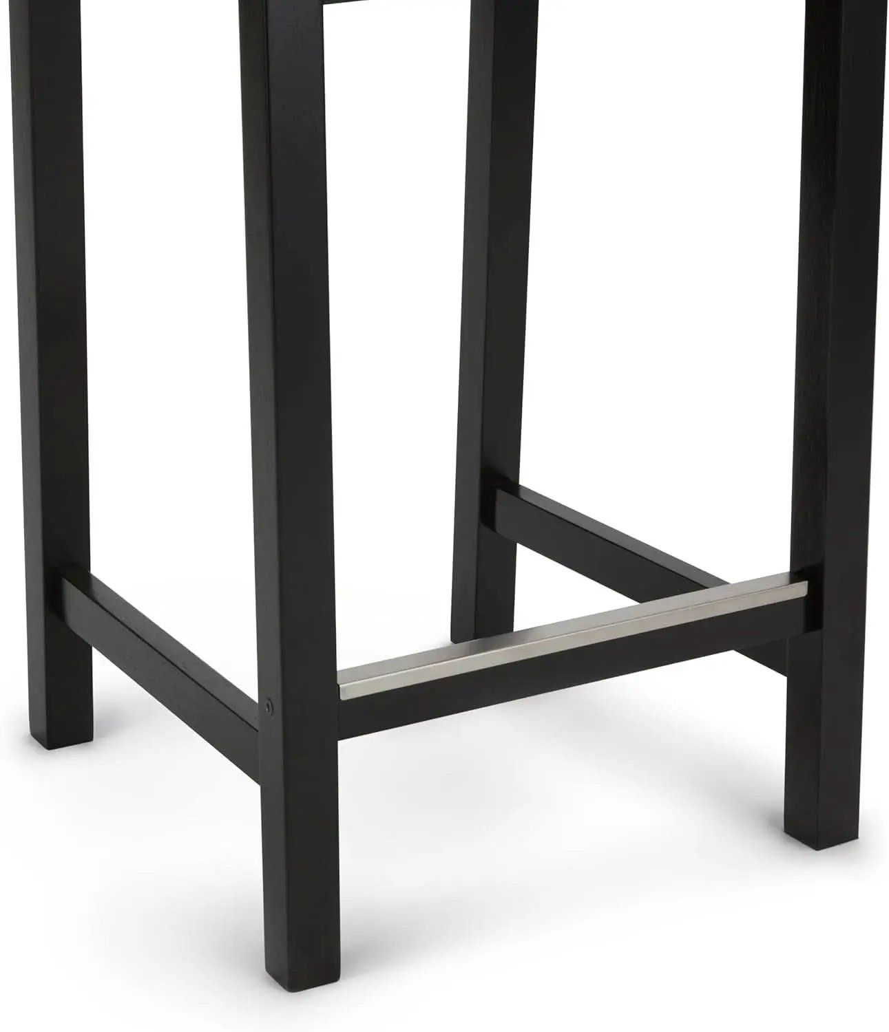 Black Wooden Bar Stools With Backrests Counter Height Set Of 2 from PriceLows™