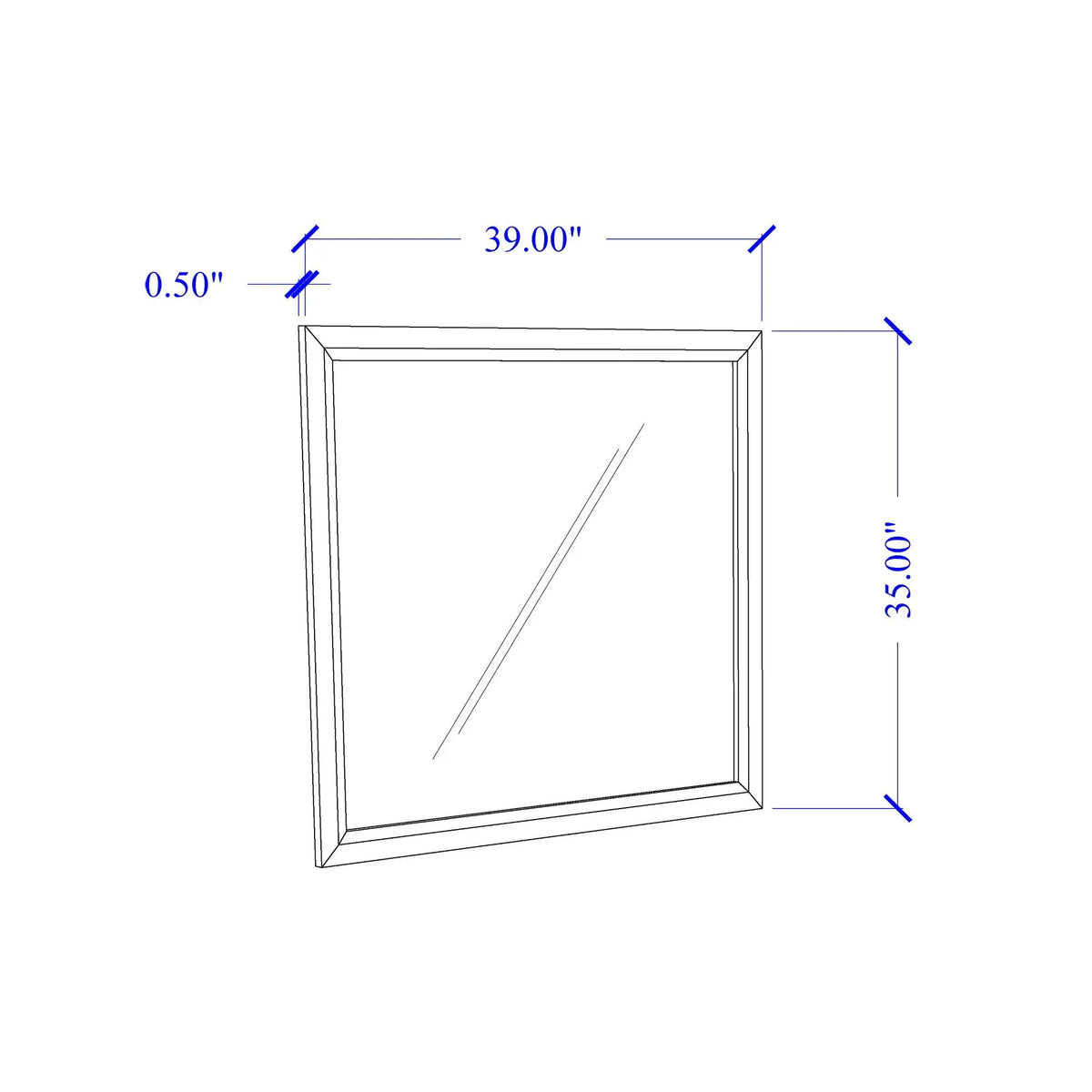 Mirage Dresser Mirror | Attachable To Dresser | Wood Trim | 39 Inch Width