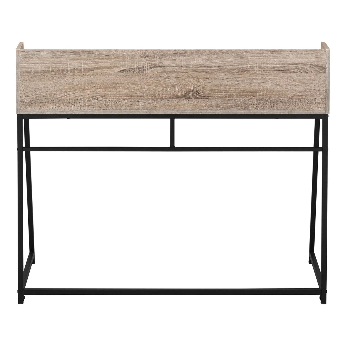Marble Look Computer Desk | 47.25 Inch Width | Storage Shelves | Trapezoid Metal Base