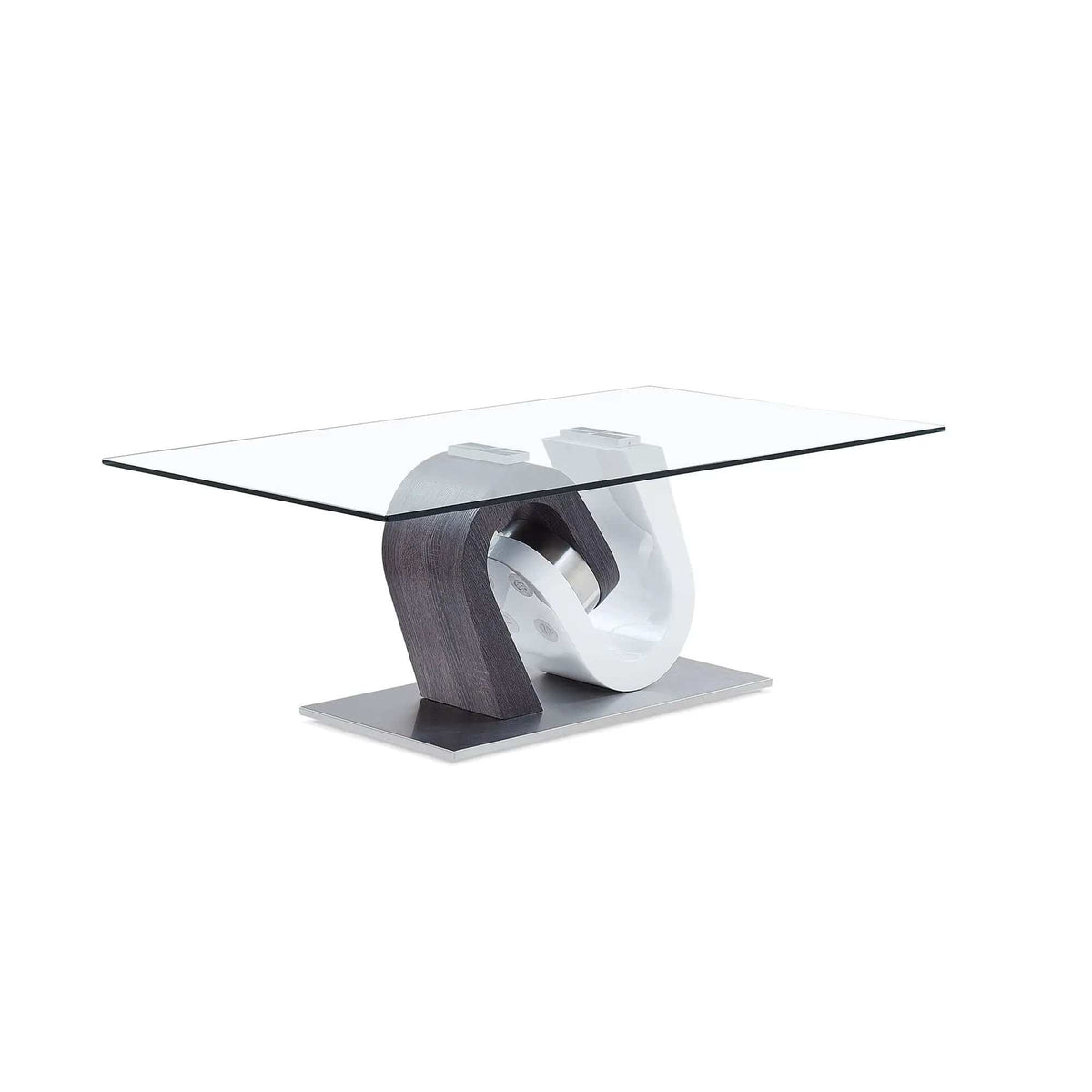 Rocky Table, Elegant Design | 2 Pieces | Solid Wood & Tempered Glass | Living Room