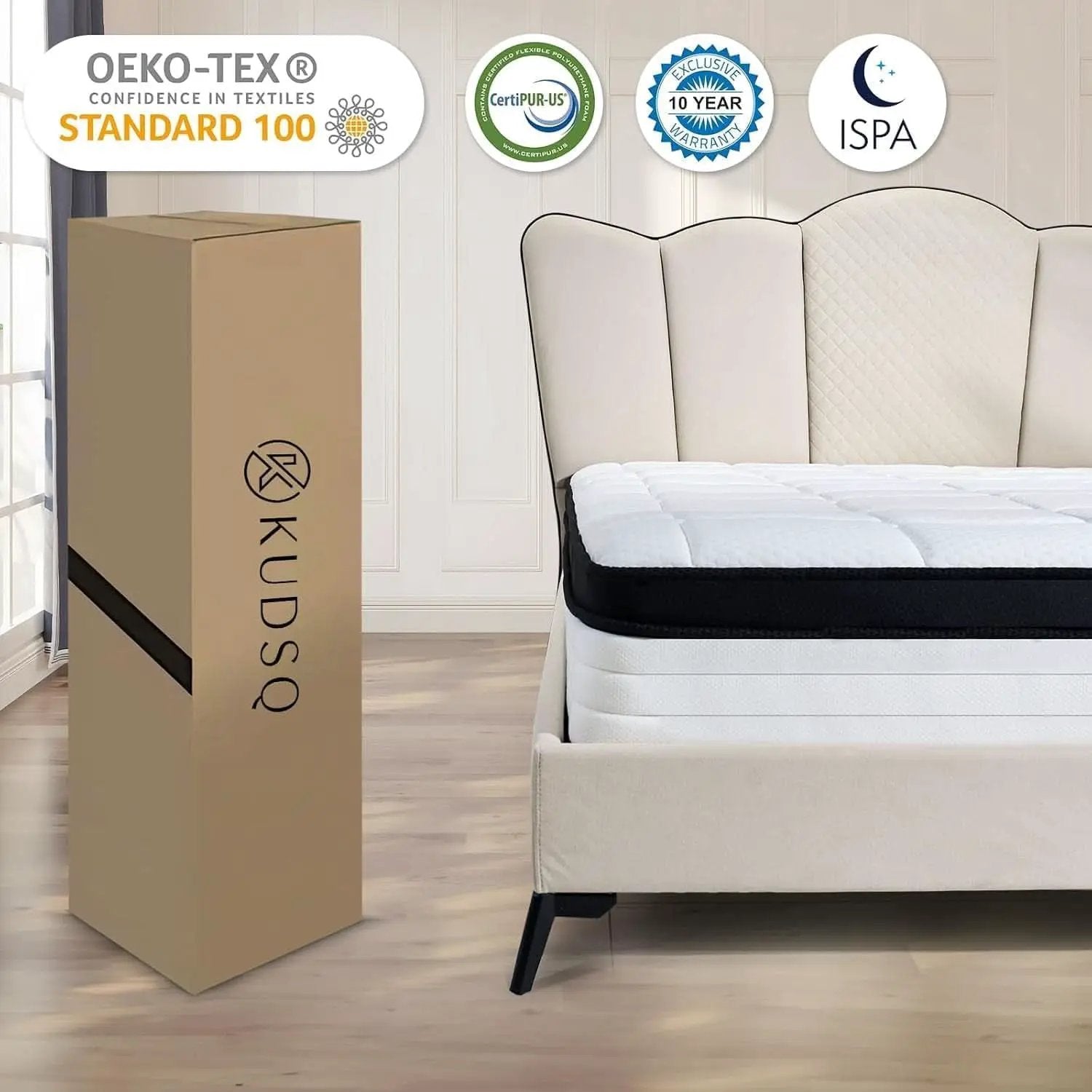 Full Size 10 Inch Hybrid Mattress Pressure Relief Certipur from PriceLows™