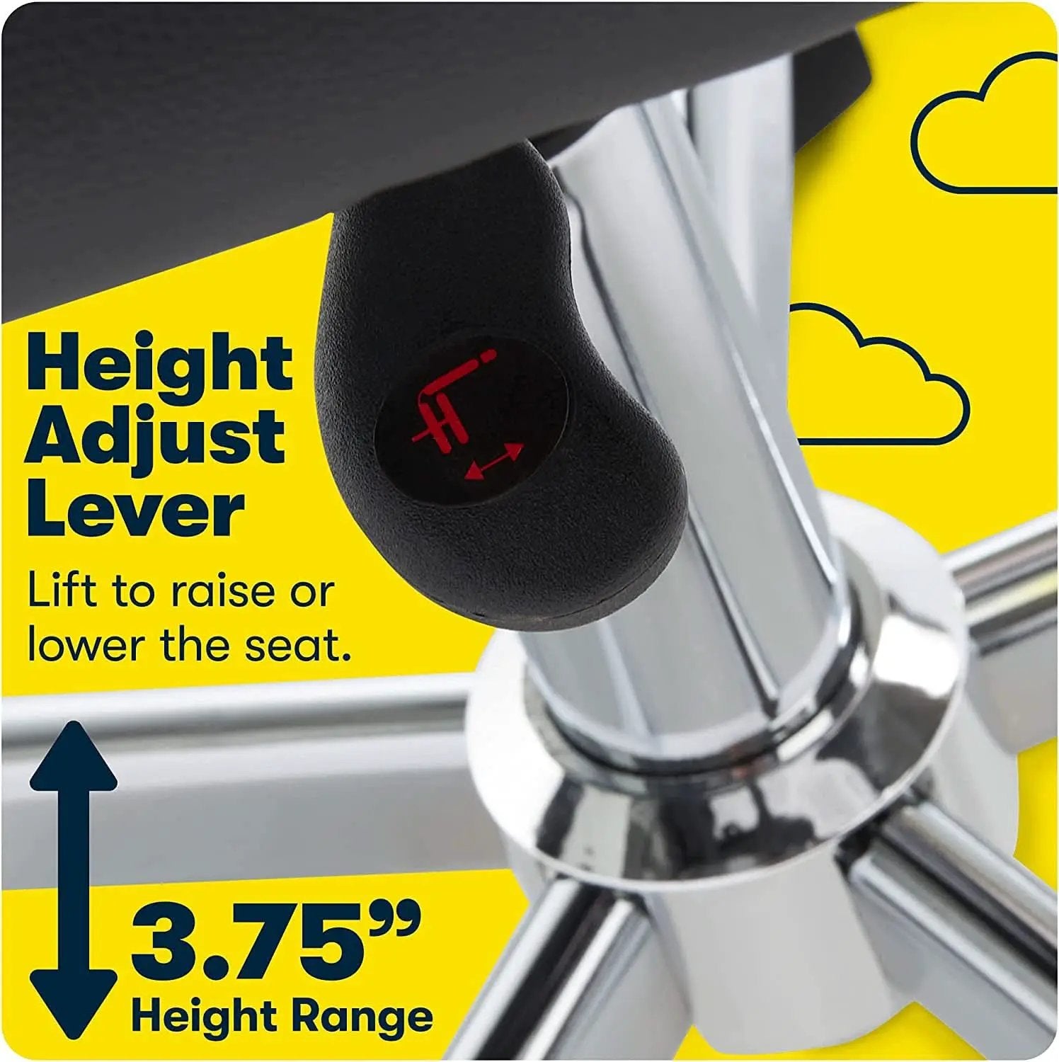 Armless Desk Chair With Mesh Back And Wheels Black from PriceLows™