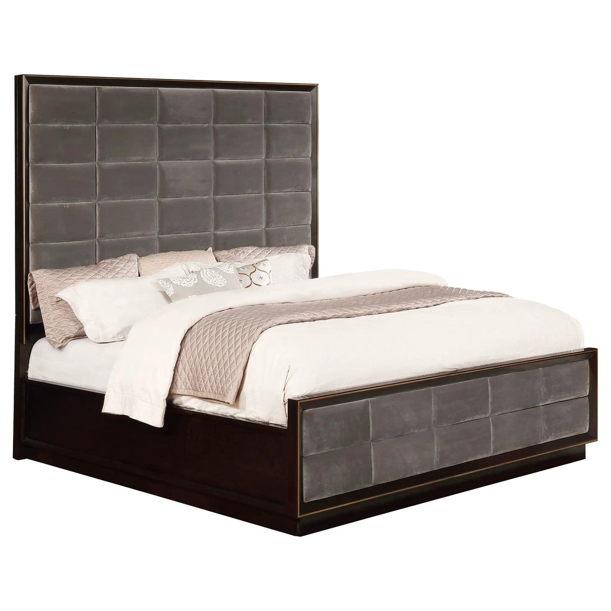Durango 77-inch Queen Panel Bed Smoked Peppercorn | 65 x 86 x 80 in | Engineered Wood & Veneer | Bedroom