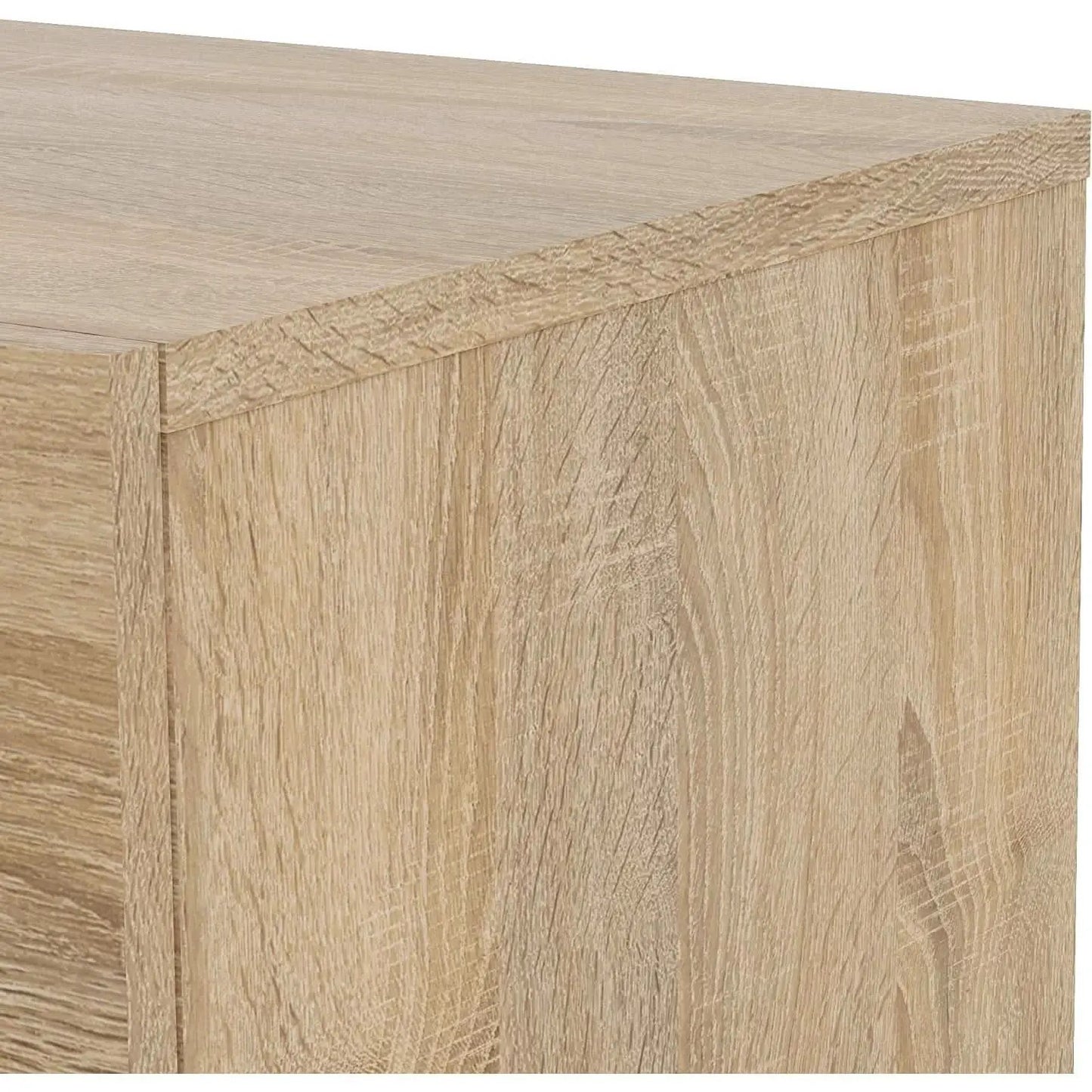 Oak Structure Four Drawer Chest With Silver Bar Handles from PriceLows™