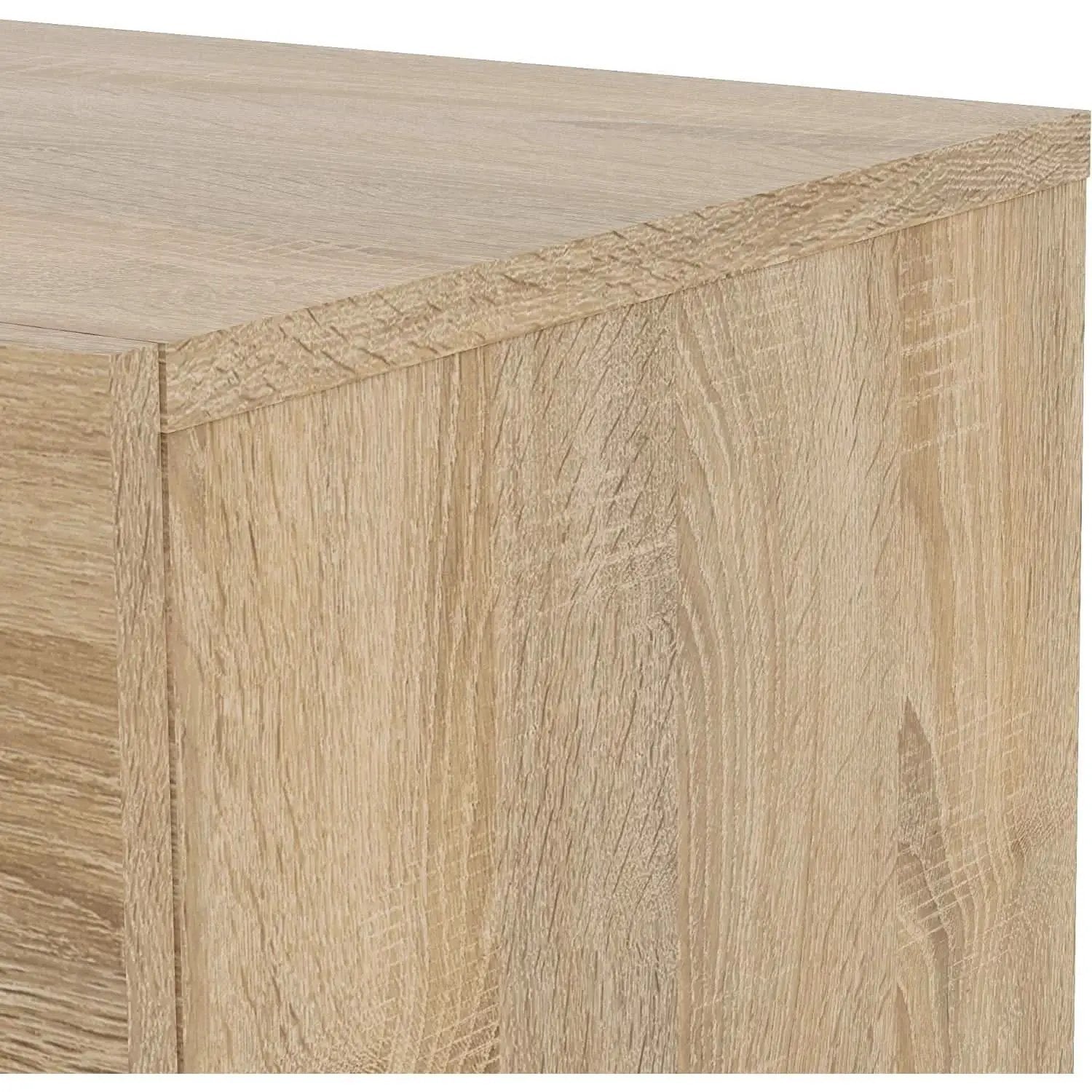 Oak Structure Four Drawer Chest With Silver Bar Handles from PriceLows™