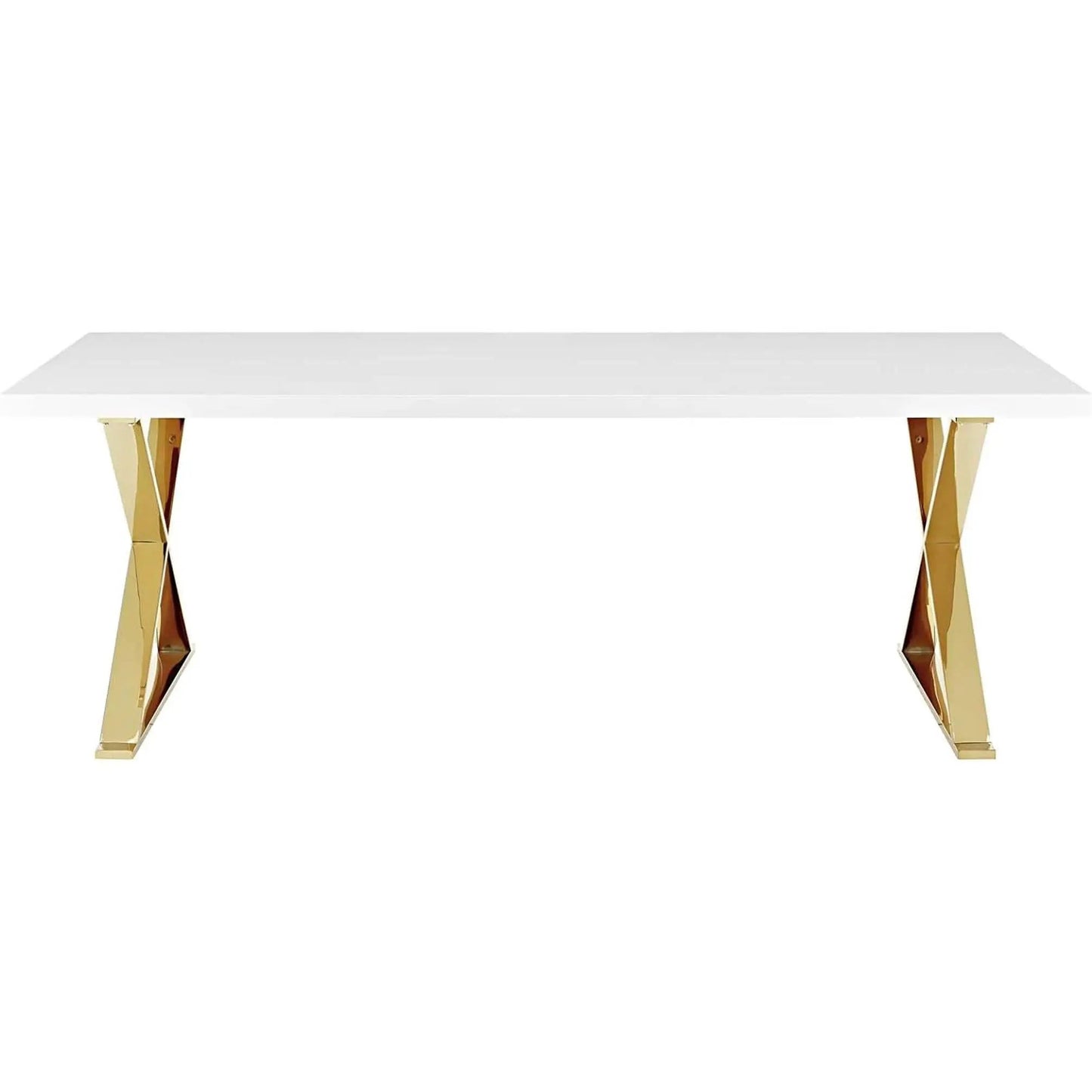 White Gold Sector 87 Inch Modern Dining Table Home from PriceLows™