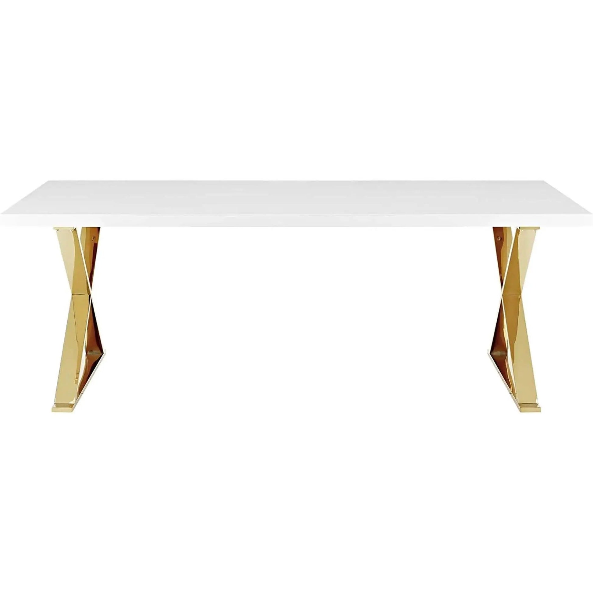 White Gold Sector 87 Inch Modern Dining Table Home from PriceLows™