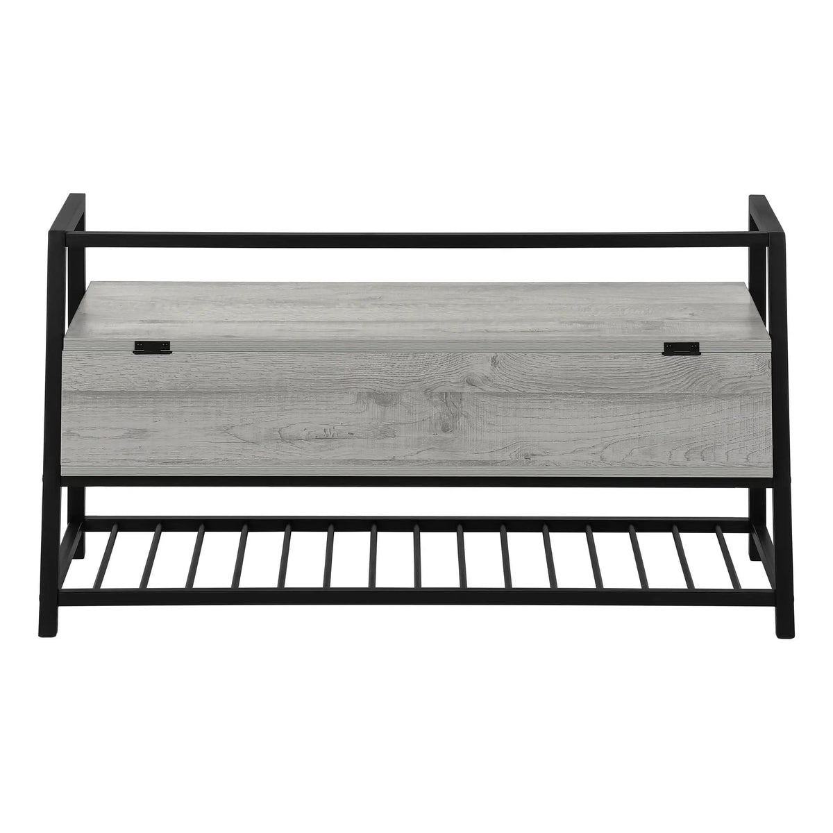 Flip-Top Storage Bench | Shoe Rack Combination | Contemporary Wood-Look Finish | 42 Inch Length