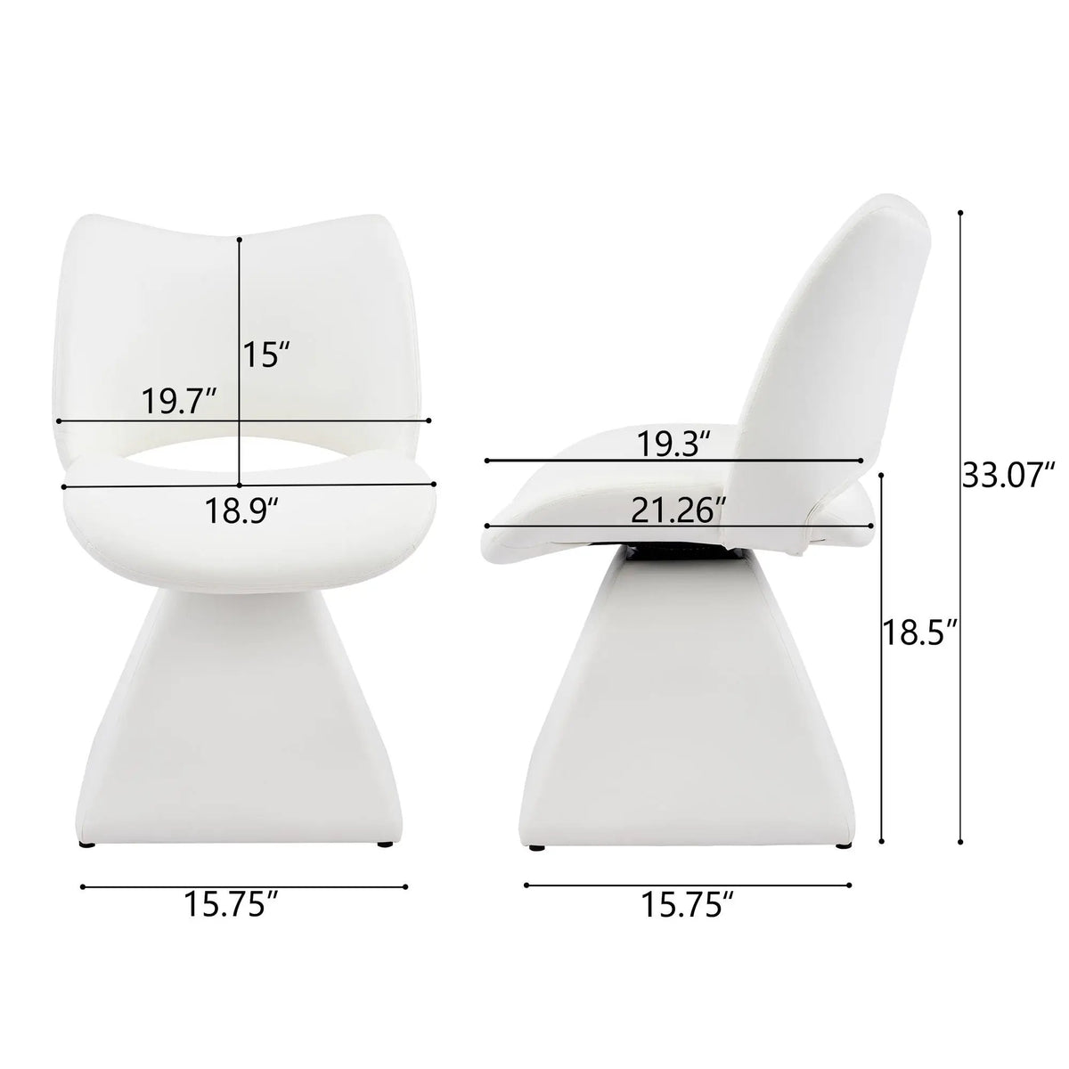 Modern Swivel Dining Chair | High Back | Faux Leather | Black