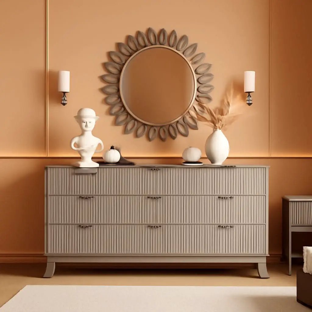 63 Inch Dresser Charcoal Grey Finish With Wave Fluted Panel And 9 Drawers from PriceLows™