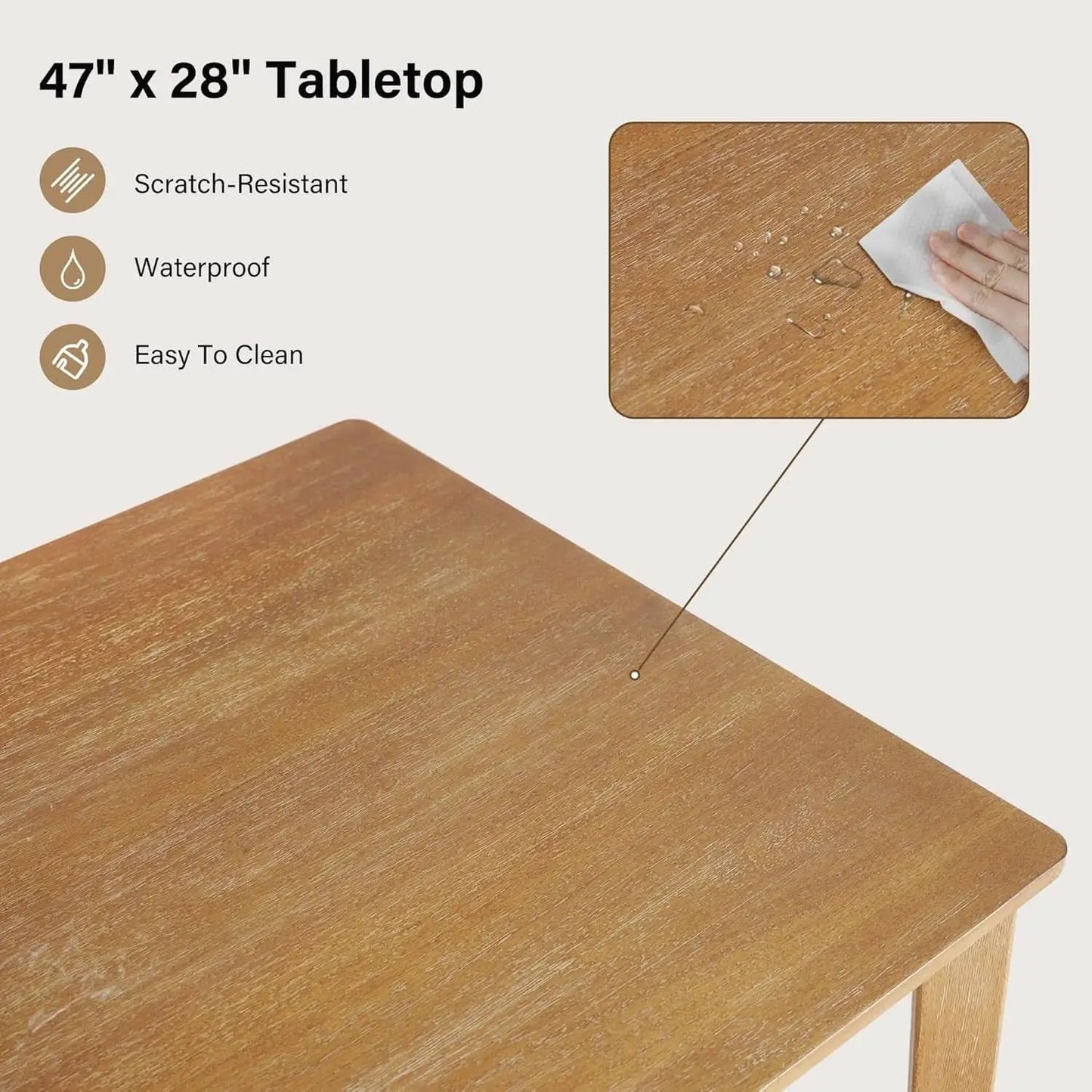 Farmhouse Dining Table Set With Upholstered Chairs from PriceLows™