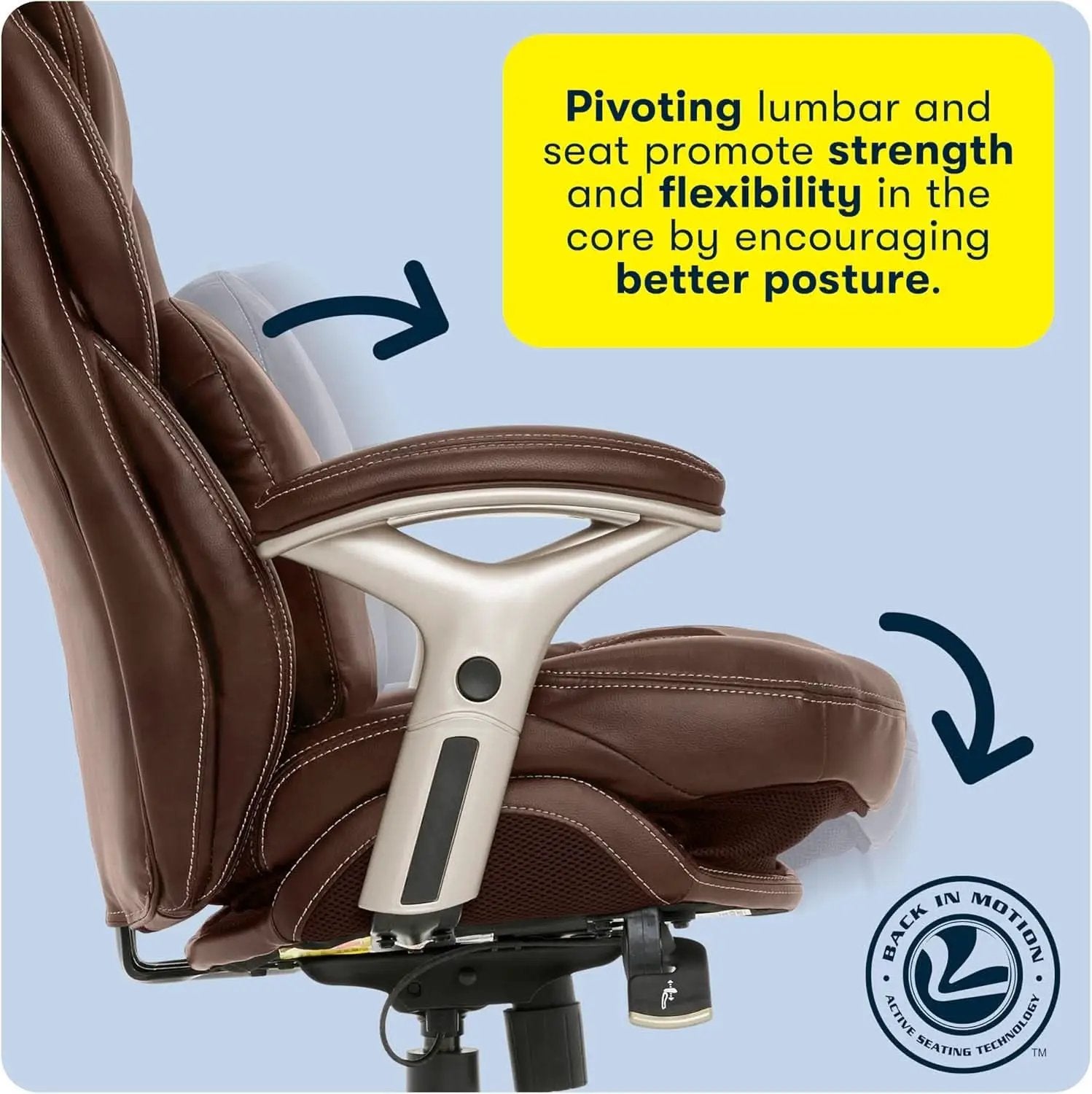 Claremont Ergonomic Office Chair Lumbar Support Chestnut from PriceLows™