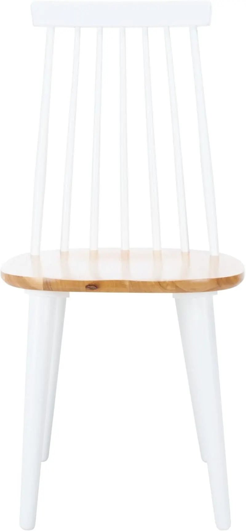 Farmhouse Spindle Back Side Chair White Natural Dining Room from PriceLows™