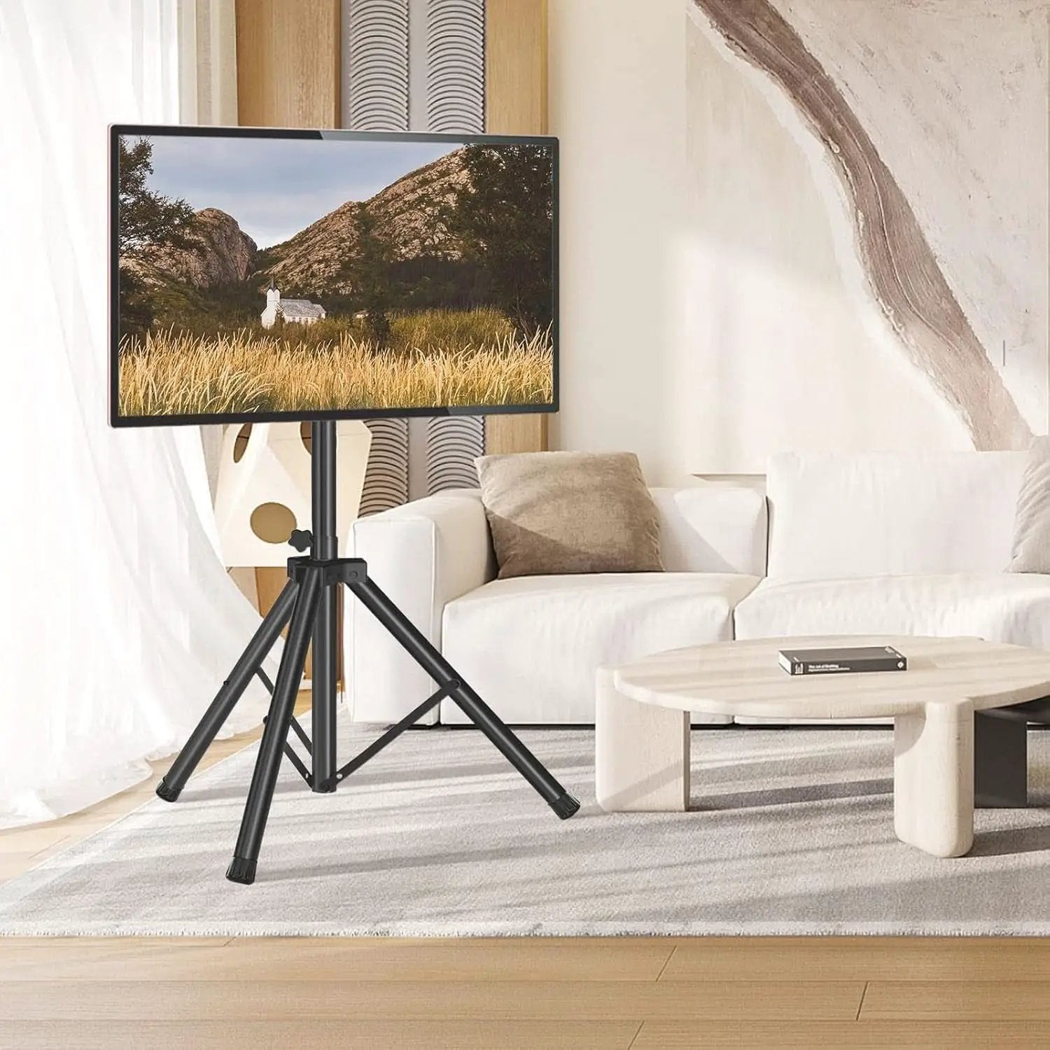 Tripod TV Stand For 23-75 Inch TVs Tilt 15 Degrees from PriceLows™