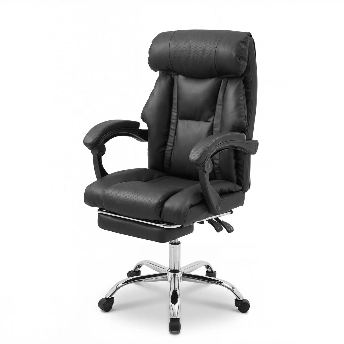 Executive Office Chair With Footrest | Adjustable Height | Reclining 135 Degree Tilt | Black