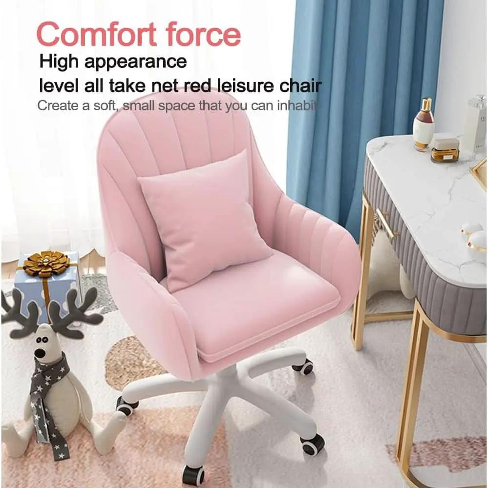 Velvet Home Office Chair With Tufted Mid Back And Height Adjustment from PriceLows™