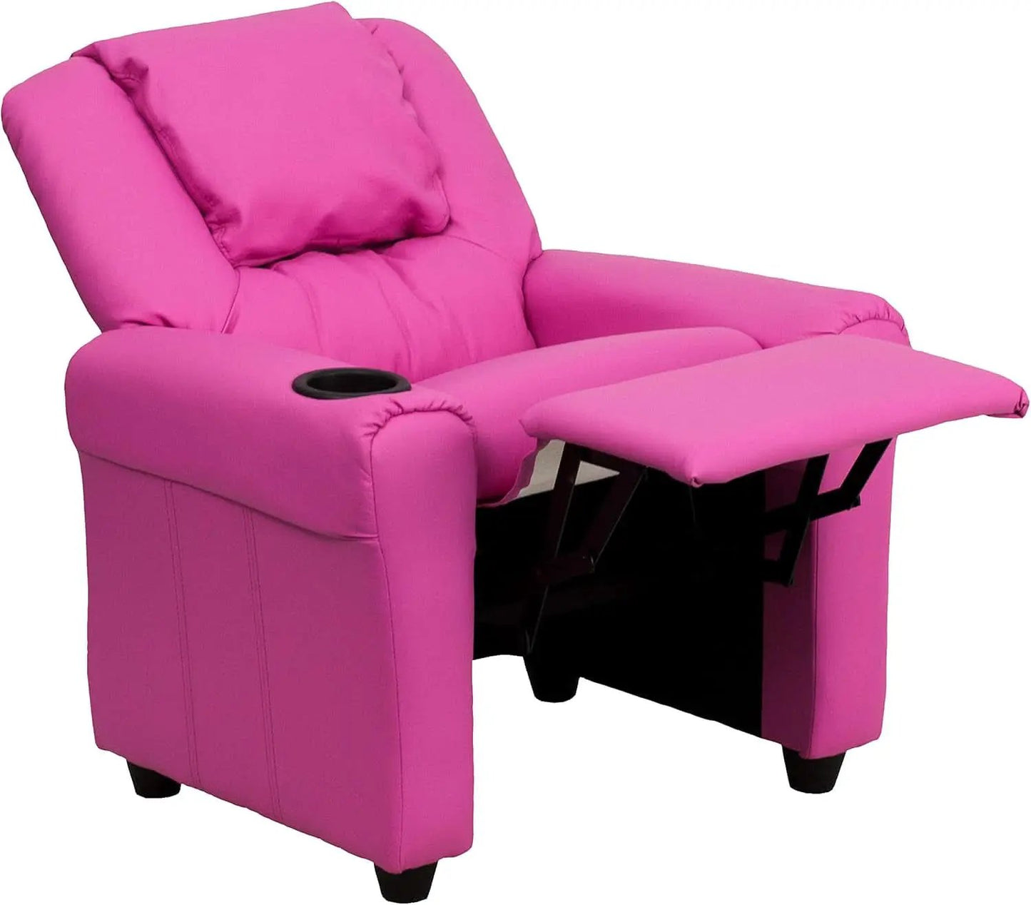 Hot Pink Kids Recliner With Cup Holder Compact Design from PriceLows™