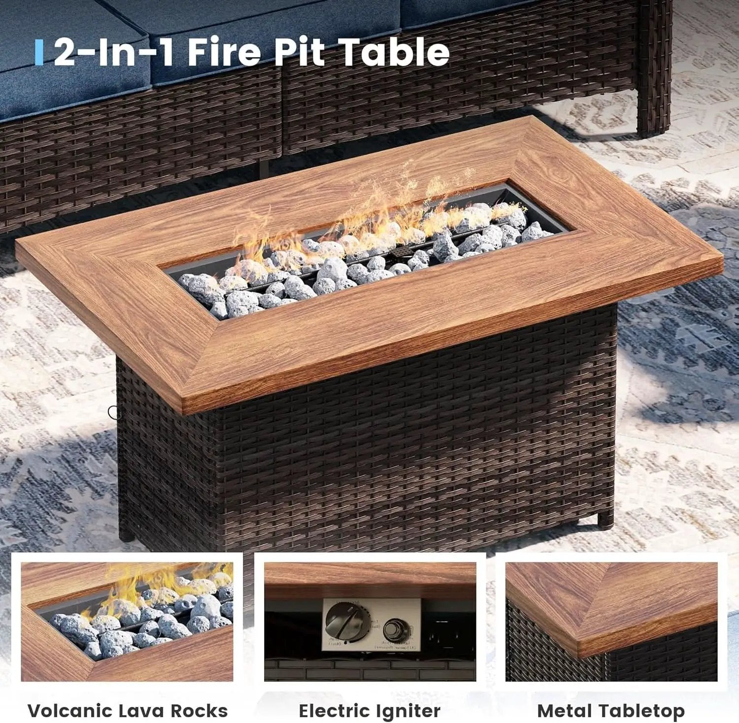 Outdoor Patio Furniture Set with Fire Pit Table from PriceLows™