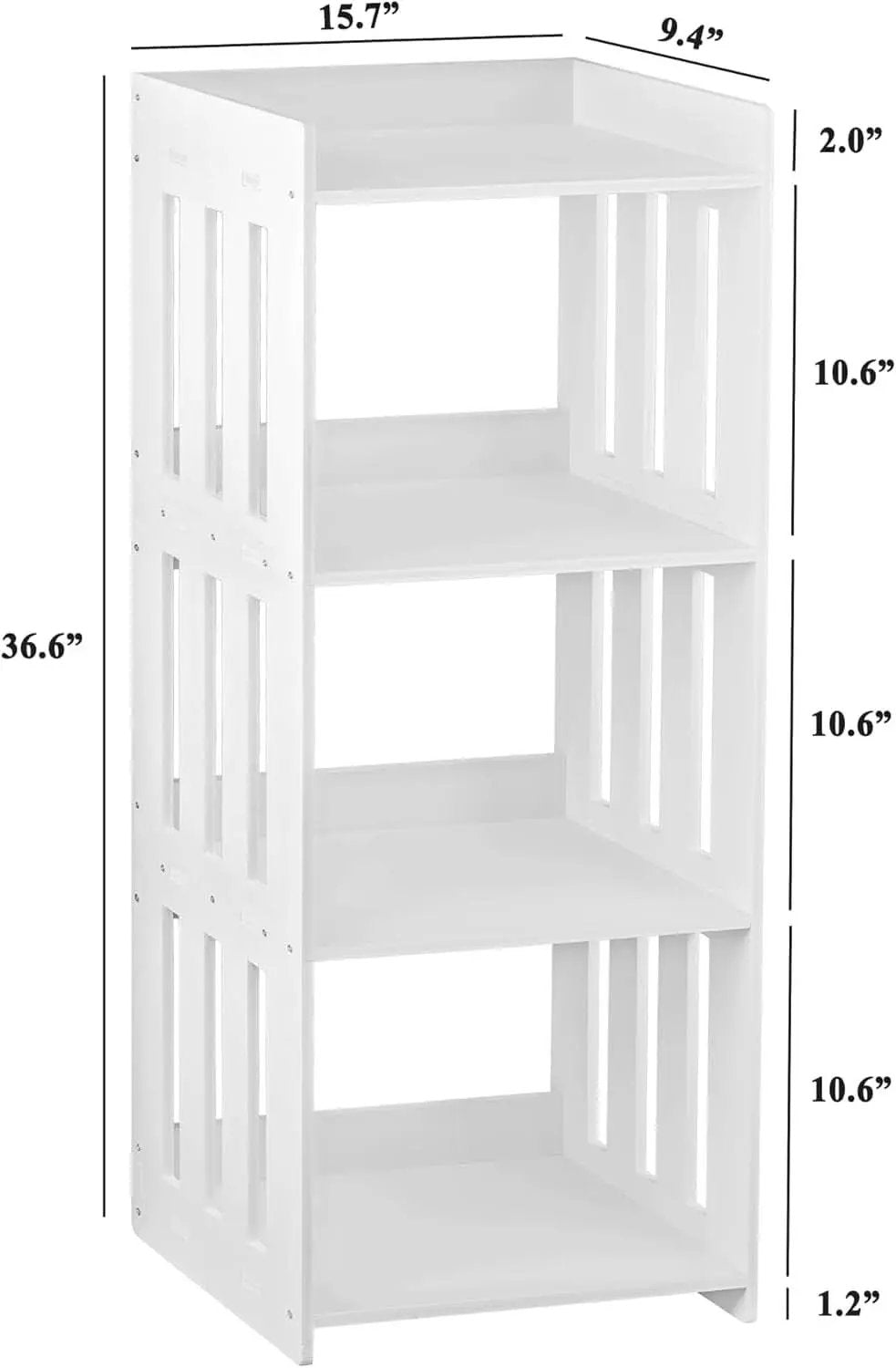 4 Tier White Bookshelf Ideal For Small Spaces Storage Room from PriceLows™
