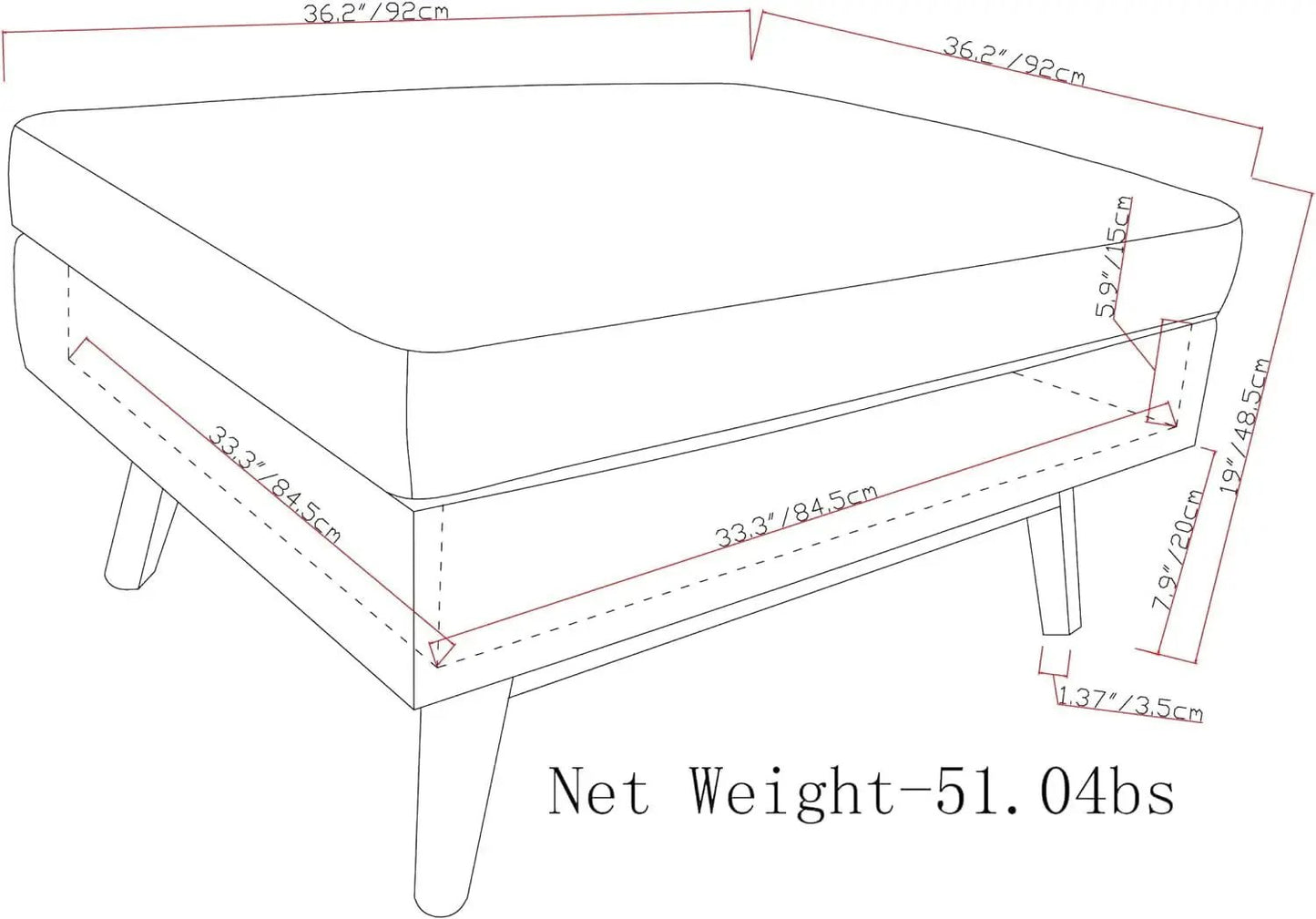 Owen 36Inches Wide Mid Century Storage Coffee Table from PriceLows™
