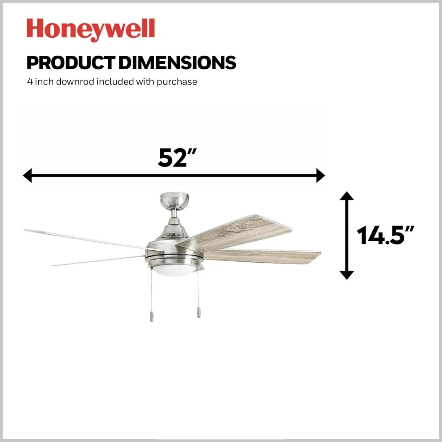 Ventnor 52 Inch Indoor Ceiling Fan LED Light For Rooms from PriceLows™