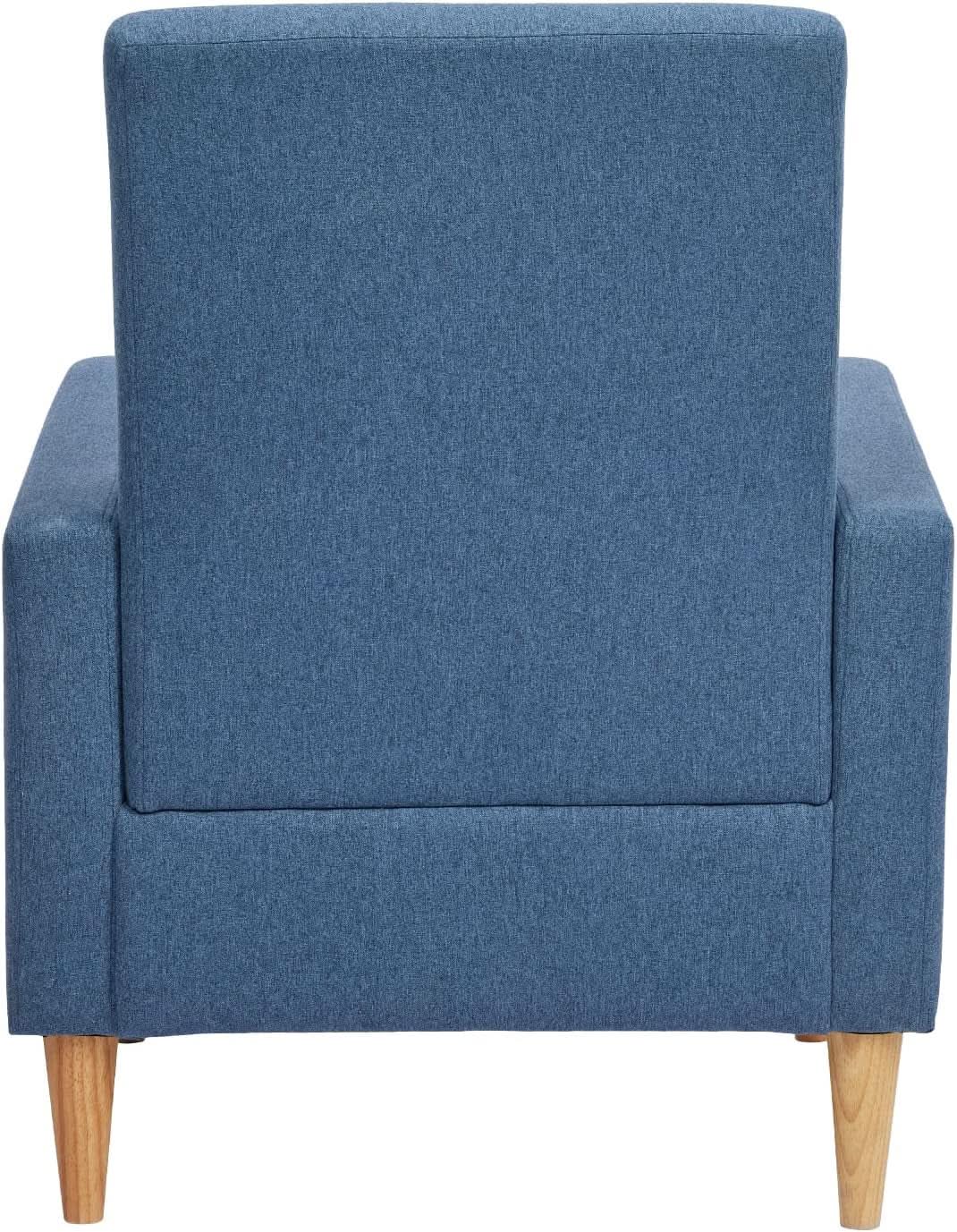 Blue Upholstered Accent Armchair With Back Cushions from PriceLows™