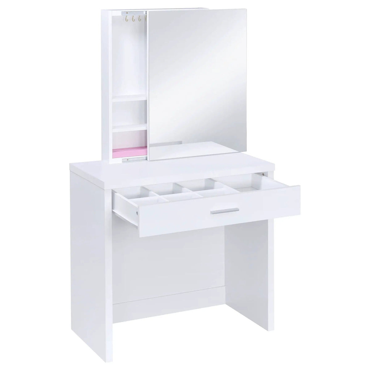 Harvey Vanity Set with Lift-Top Stool | 31.5 x 15.75 x 58.5 in | Bathroom Furniture | White