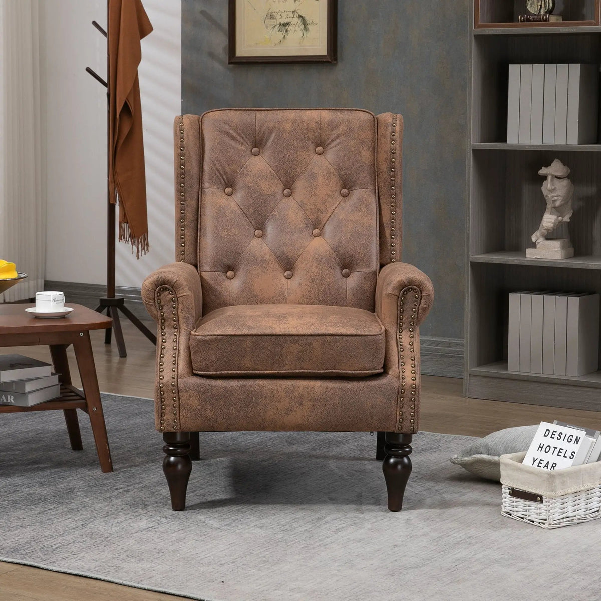 Modern Accent Armchair | Rubber Wood Legs | High Resilience Foam
