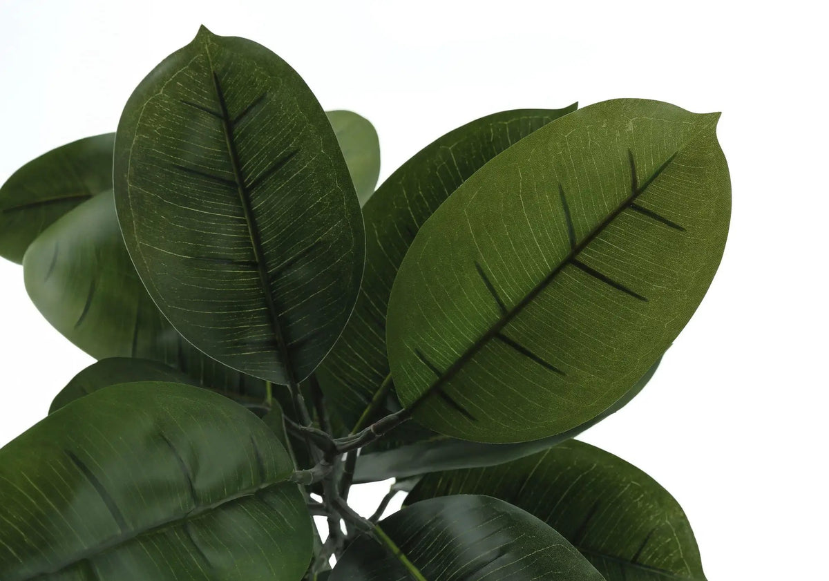 52 Inch Artificial Rubber Tree | 72 Real Touch Leaves | Indoor Faux Floor Plant | Potted