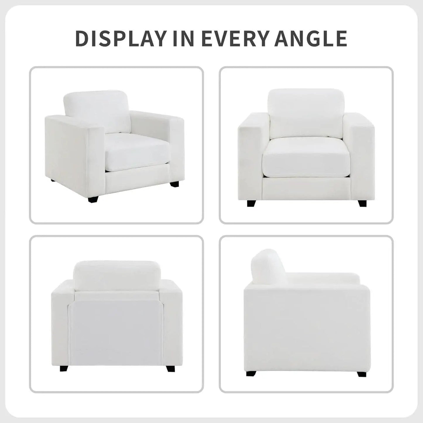 39 Inch Oversized Chenille Upholstered Accent Chair from PriceLows™