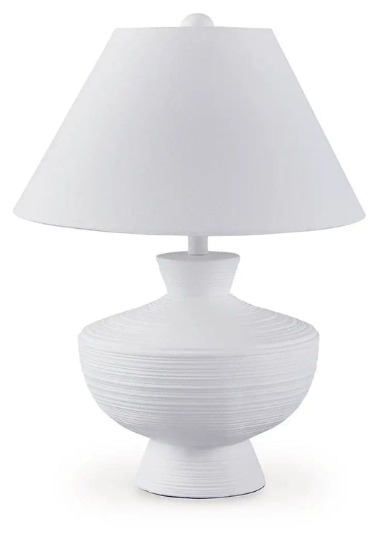 Harelwood Poly Table Lamp | 17.5 x 17.5 x 23.63 in | Fabric | White