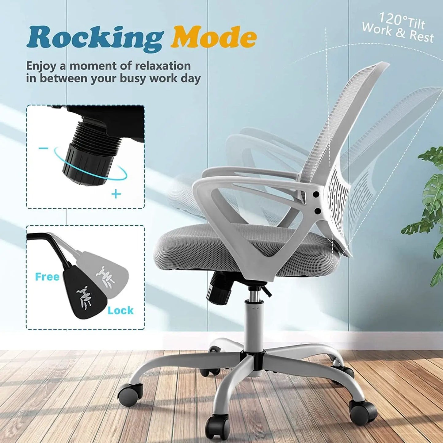 Grey Ergonomic Executive Office Chair With Lumbar Support from PriceLows™