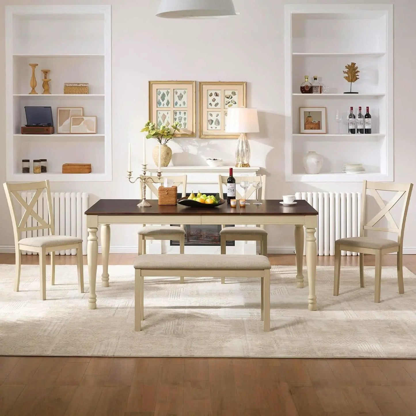 71 Inch Premium Solid Wood Dining Table Walnut Finish from PriceLows™