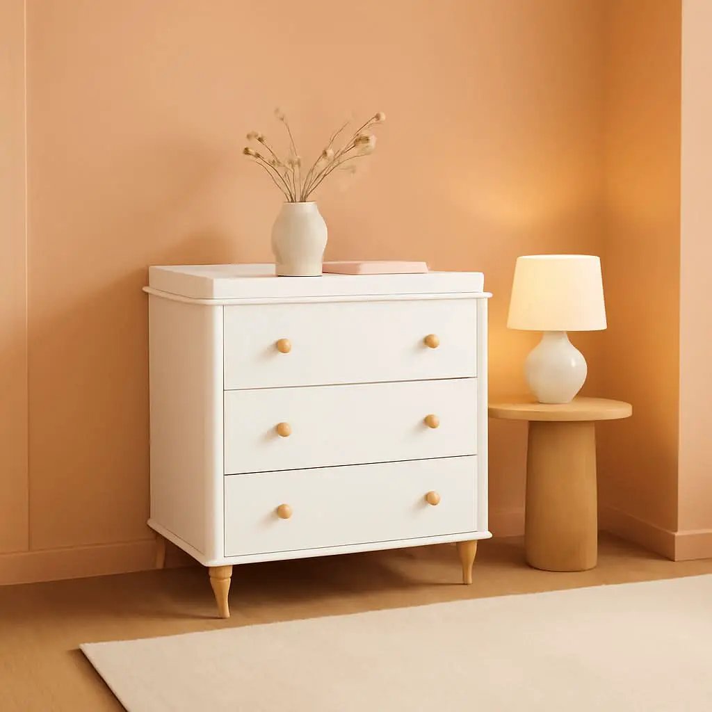 Lolly 3 Drawer Changer Dresser Removable Changing Tray White from PriceLows™