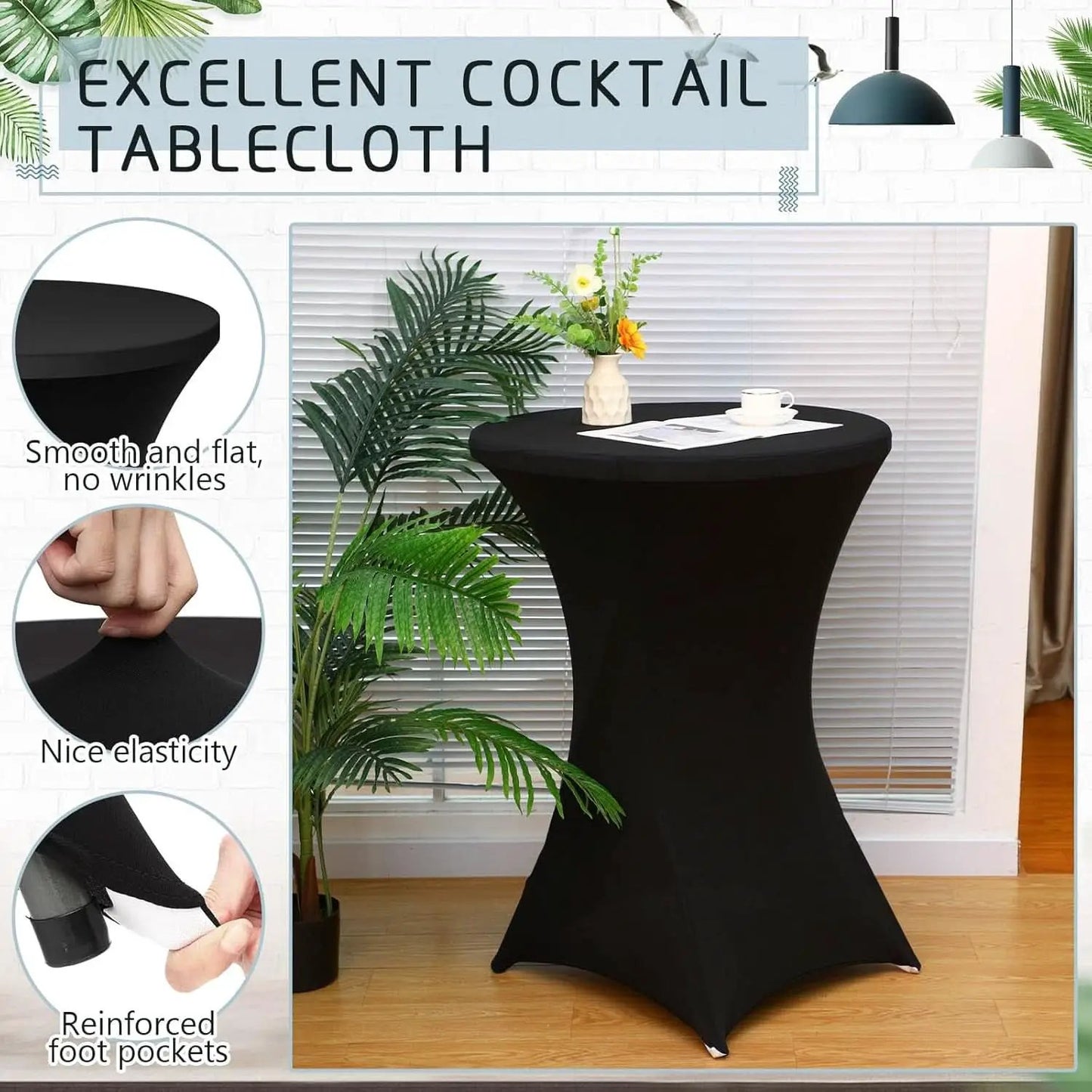 32 Inch Bar Height Folding Cocktail Tables Removable Legs from PriceLows™