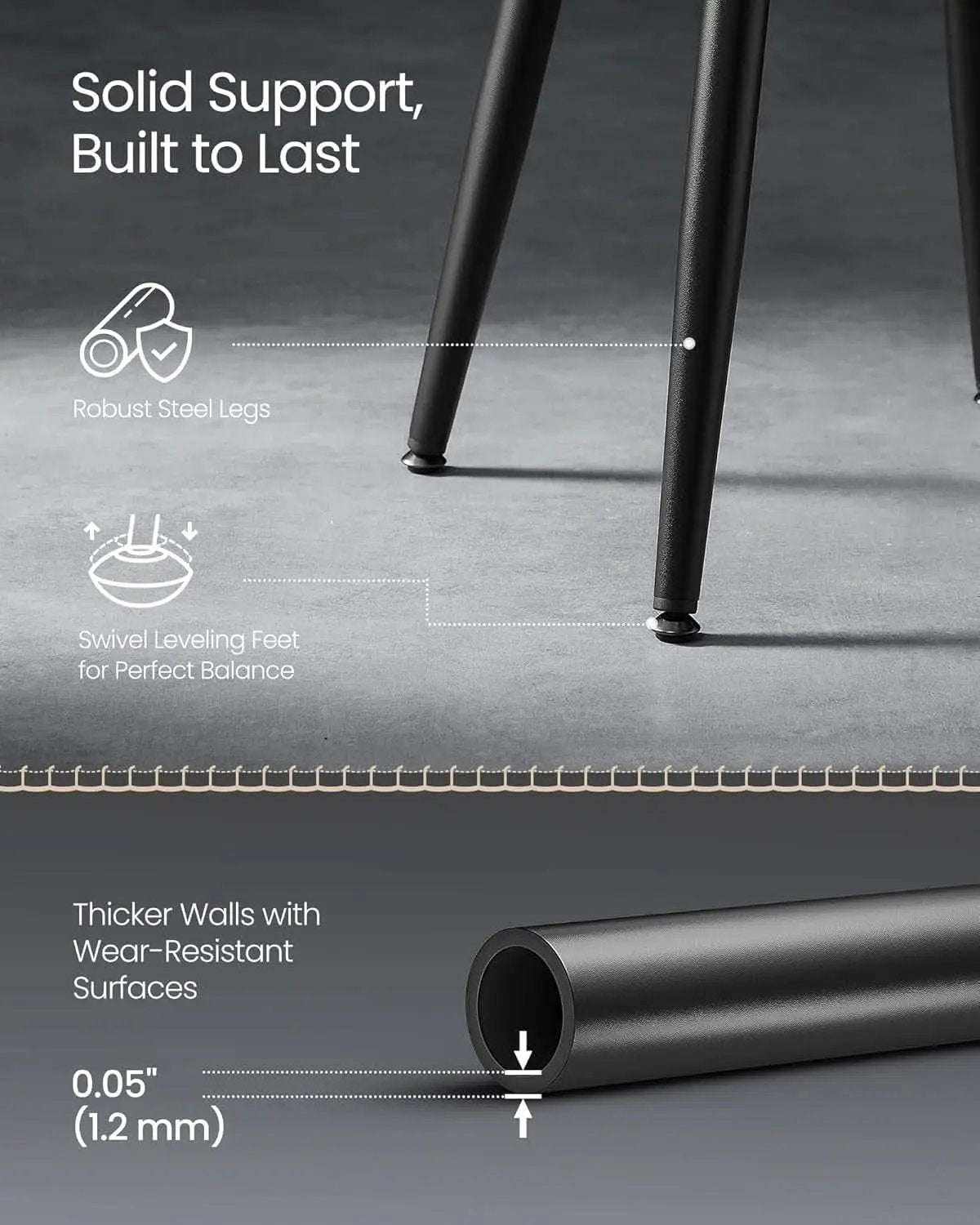 Dining Chairs Ink Black 19 Inch Tall Set Of 2 Sturdy from PriceLows™