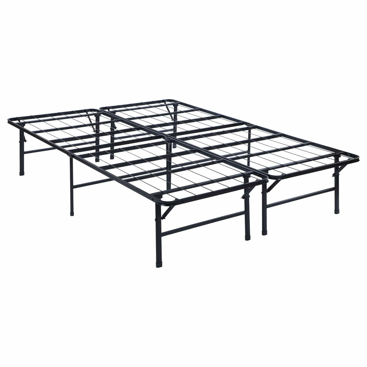 Mabel Metal Eastern King Mattress Support Platform Bed Platform Base | 74.5 x 78 x 16 in | Steel & Metal | Black