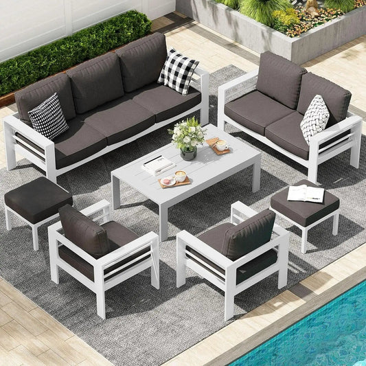 Aluminum Outdoor Patio Furniture Set | Cushions Included | Weather Resistant | One Size
