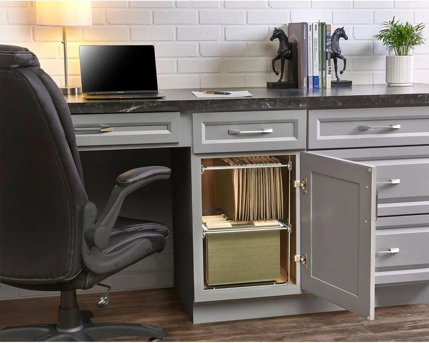 Two Tier Base Cabinet File Drawer Organizer Chrome 14.5 in from PriceLows™