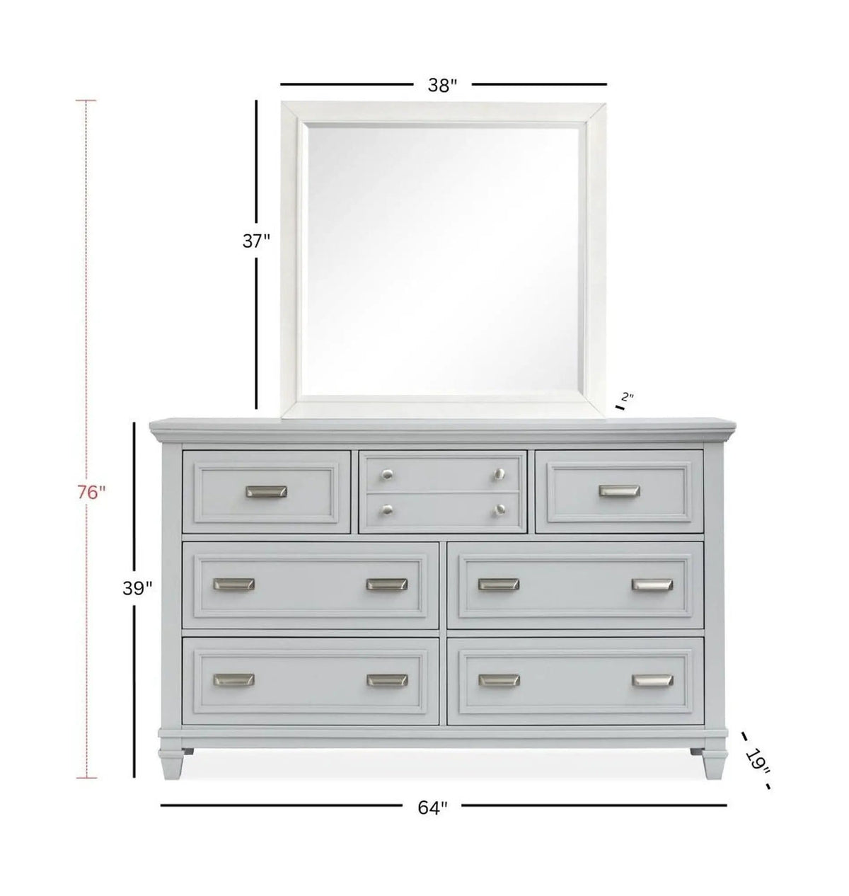 Charleston Drawer Dresser With Landscape Mirror | 2 Pieces | Bedroom Furniture | Bedroom