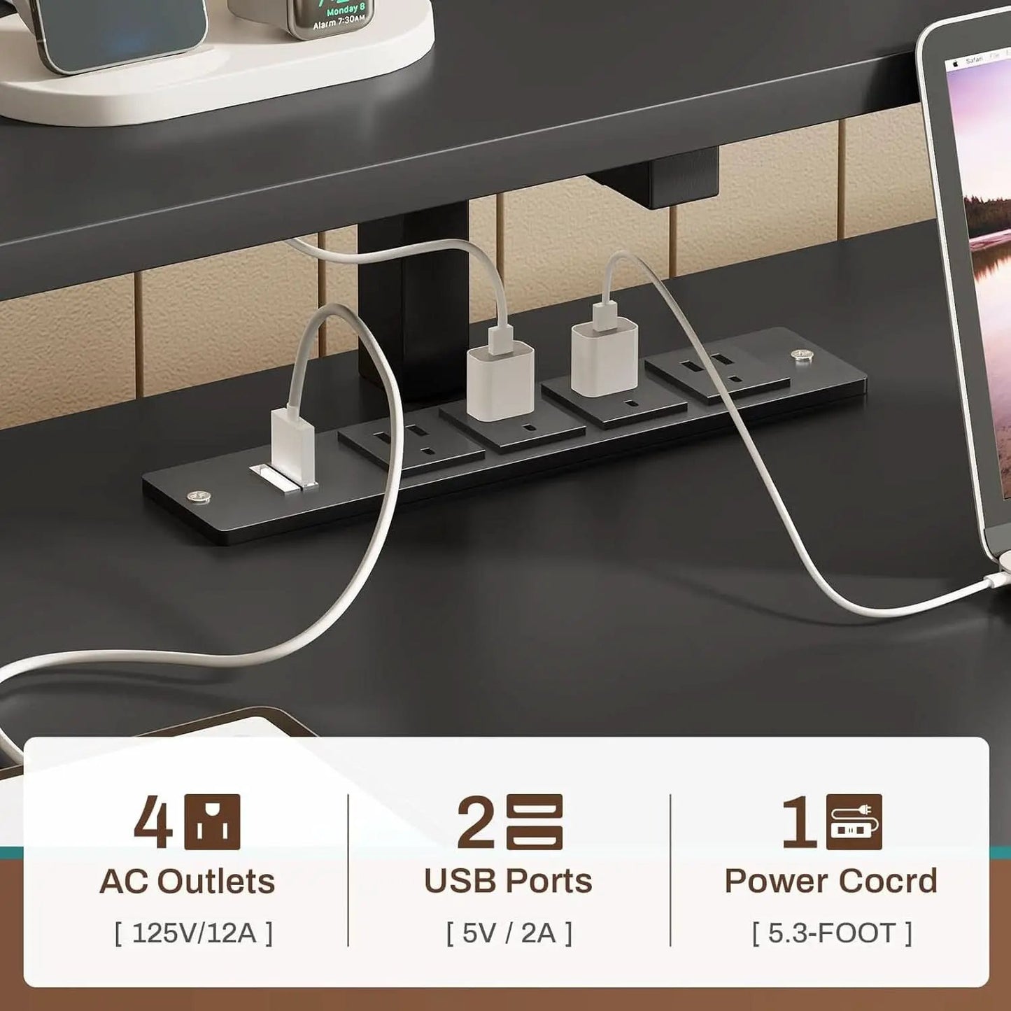 66 Inch Computer Desk 5 Drawers For Home Office Workspace from PriceLows™