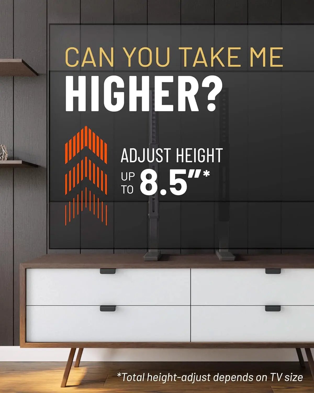 Universal Height Adjustable TV Stand For 49 To 77 Inch TVs from PriceLows™