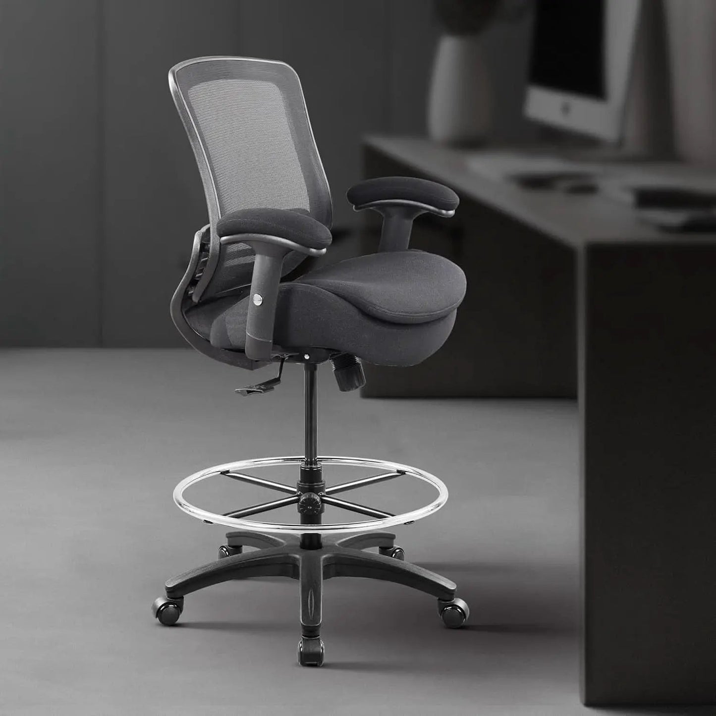 400Lbs Ergonomic Drafting Chair Adjustable Foot Ring from PriceLows™